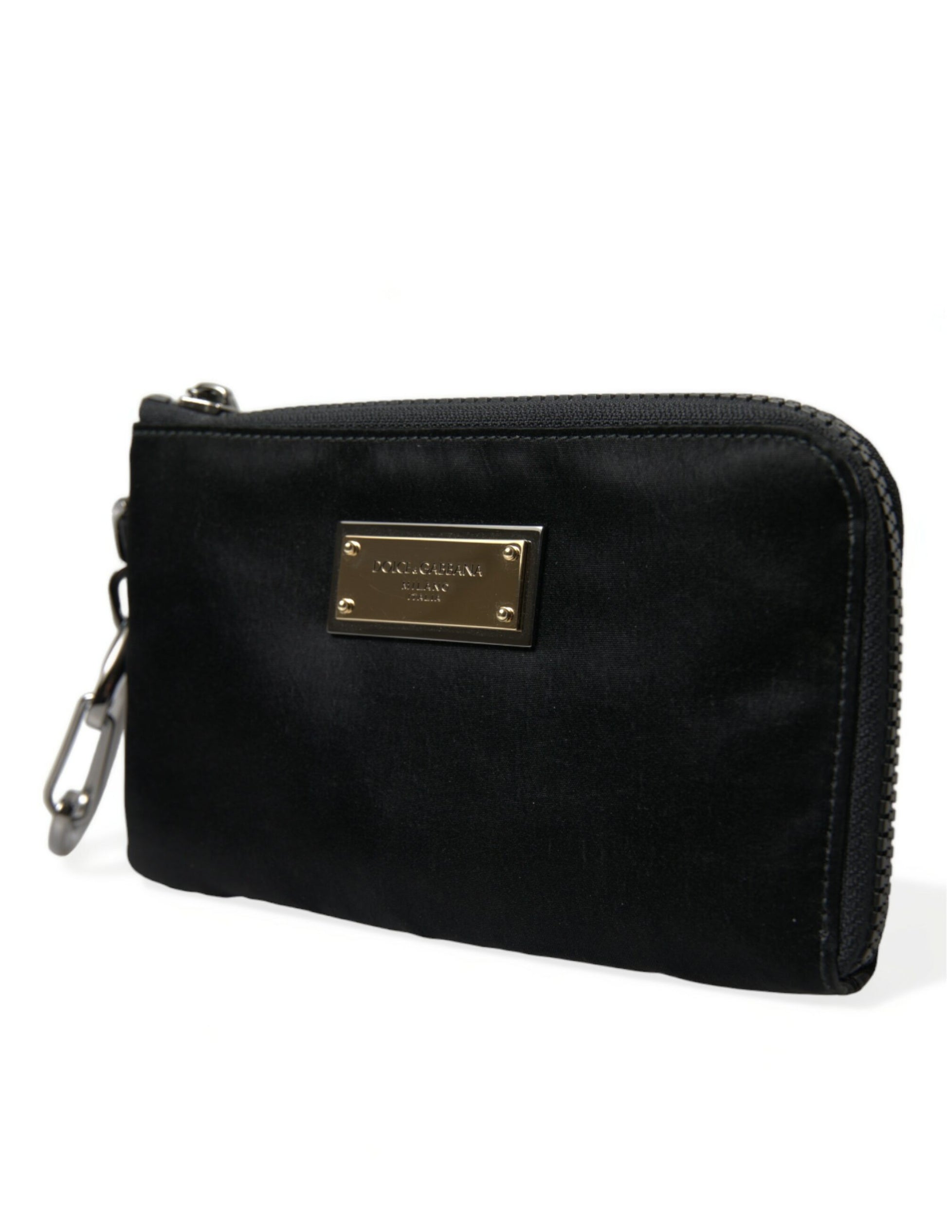 Dolce Gabbana Pouch Bag Nylon and Grained Calfskin Bigalvanic Plaque Premium Collection Limited by Dolce & Gabbana