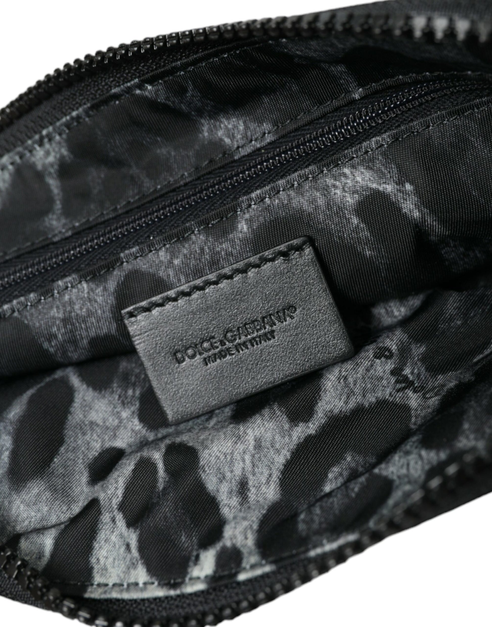 Dolce Gabbana Pouch Bag Nylon and Grained Calfskin Bigalvanic Plaque Premium Collection Limited by Dolce & Gabbana