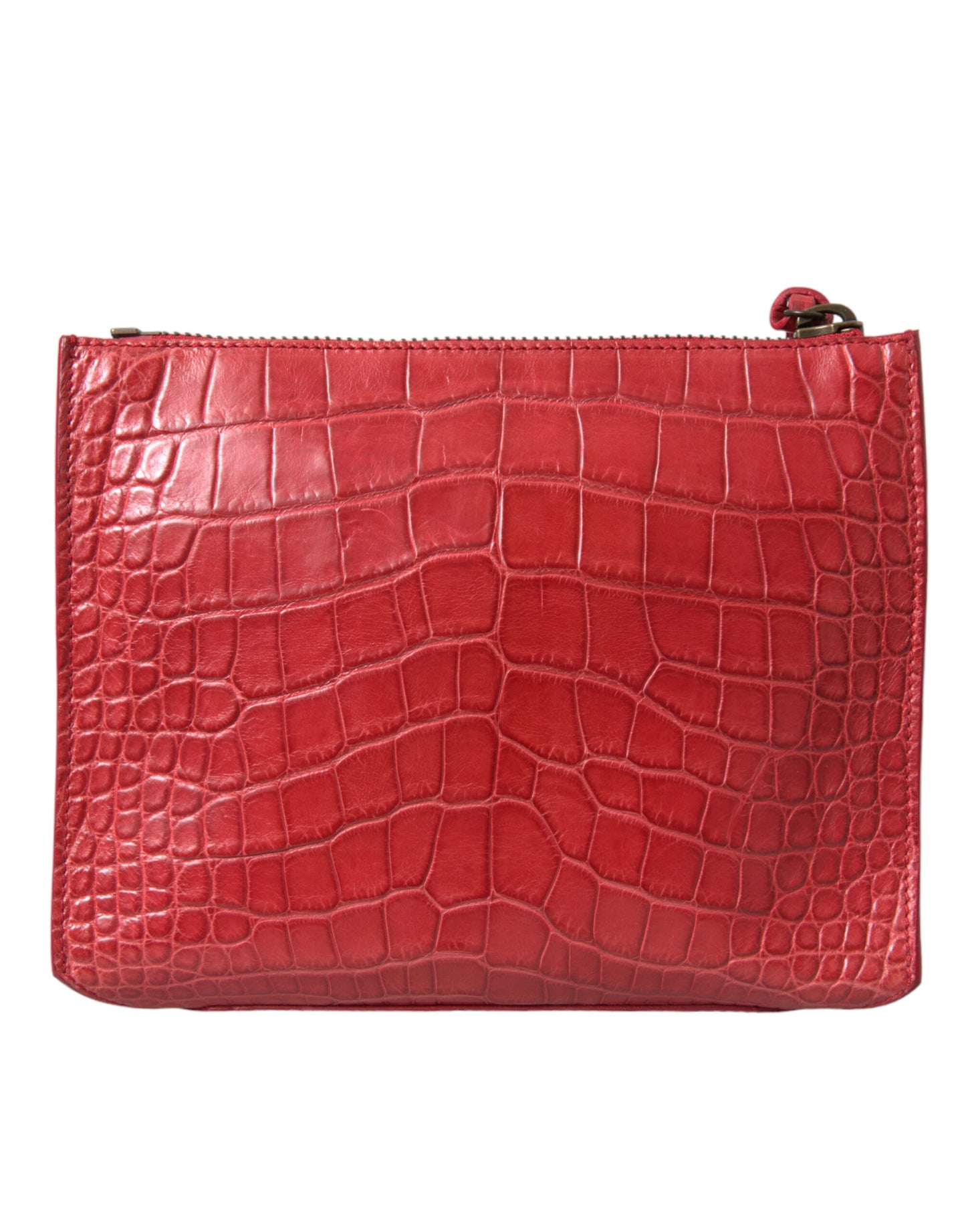 Balenciaga Alligatorskin Pouch Clutch Red Exotic Leather Limited Edition Handcrafted in Italy for Luxury Lovers by Balenciaga