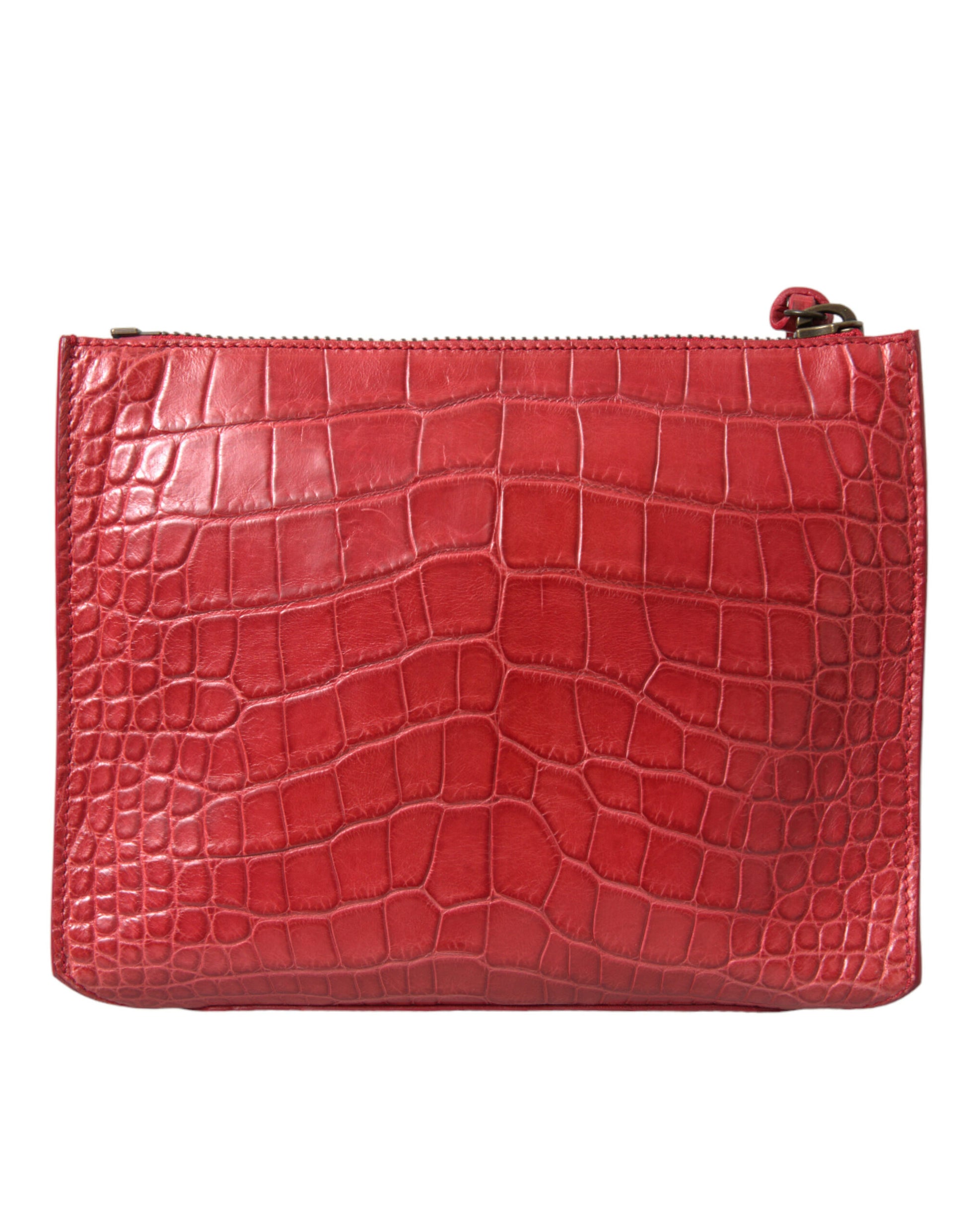 Balenciaga Alligatorskin Pouch Clutch Red Exotic Leather Limited Edition Handcrafted in Italy for Luxury Lovers by Balenciaga