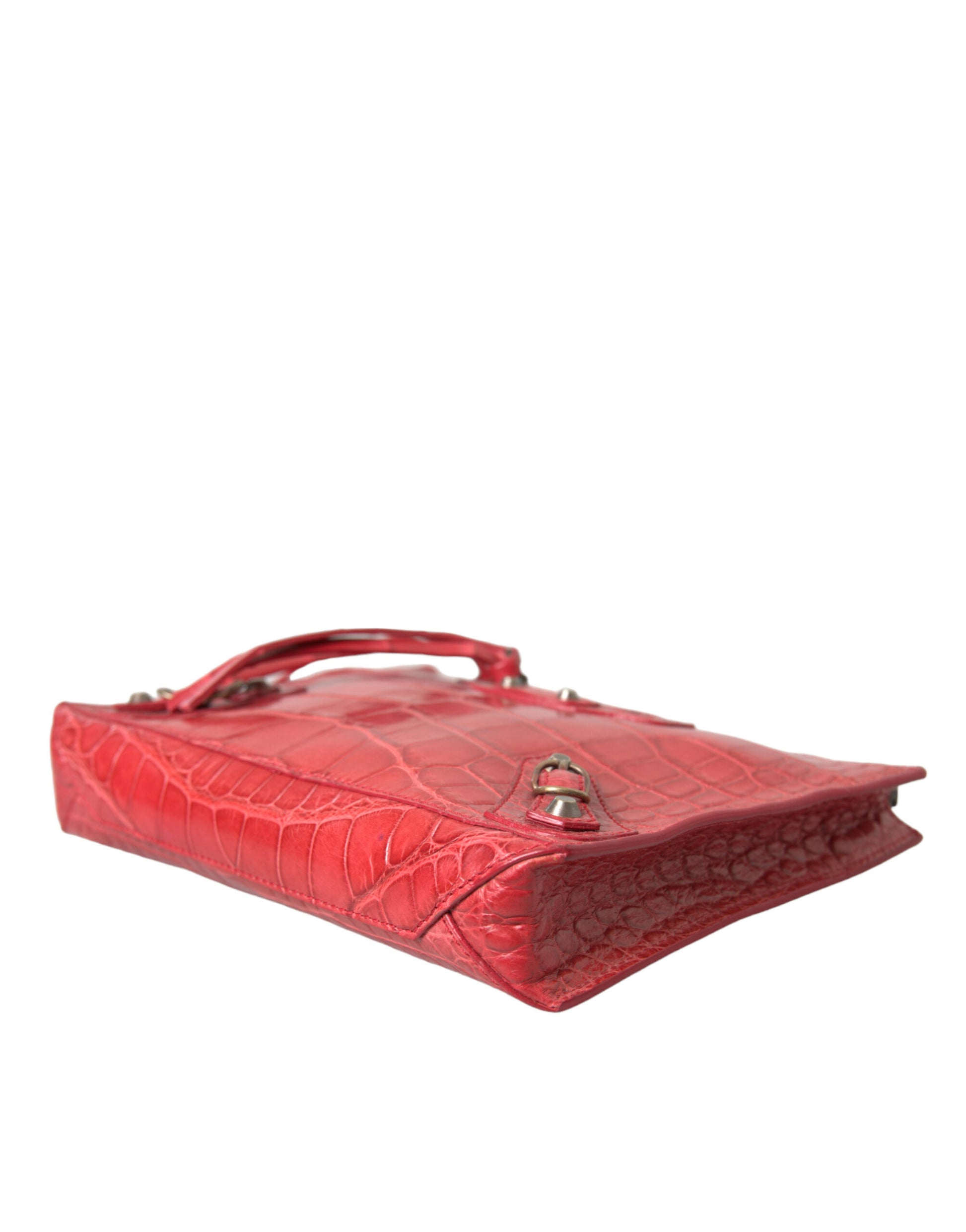Balenciaga Alligatorskin Pouch Clutch Red Exotic Leather Limited Edition Handcrafted in Italy for Luxury Lovers by Balenciaga