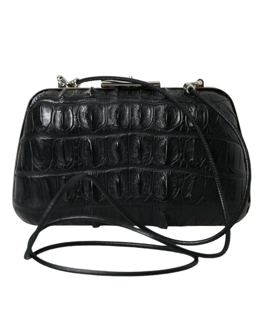 Balenciaga Crocodile Skin Leather Clutch Black Evening Bag Limited Edition Elegant Classic by Balenciaga