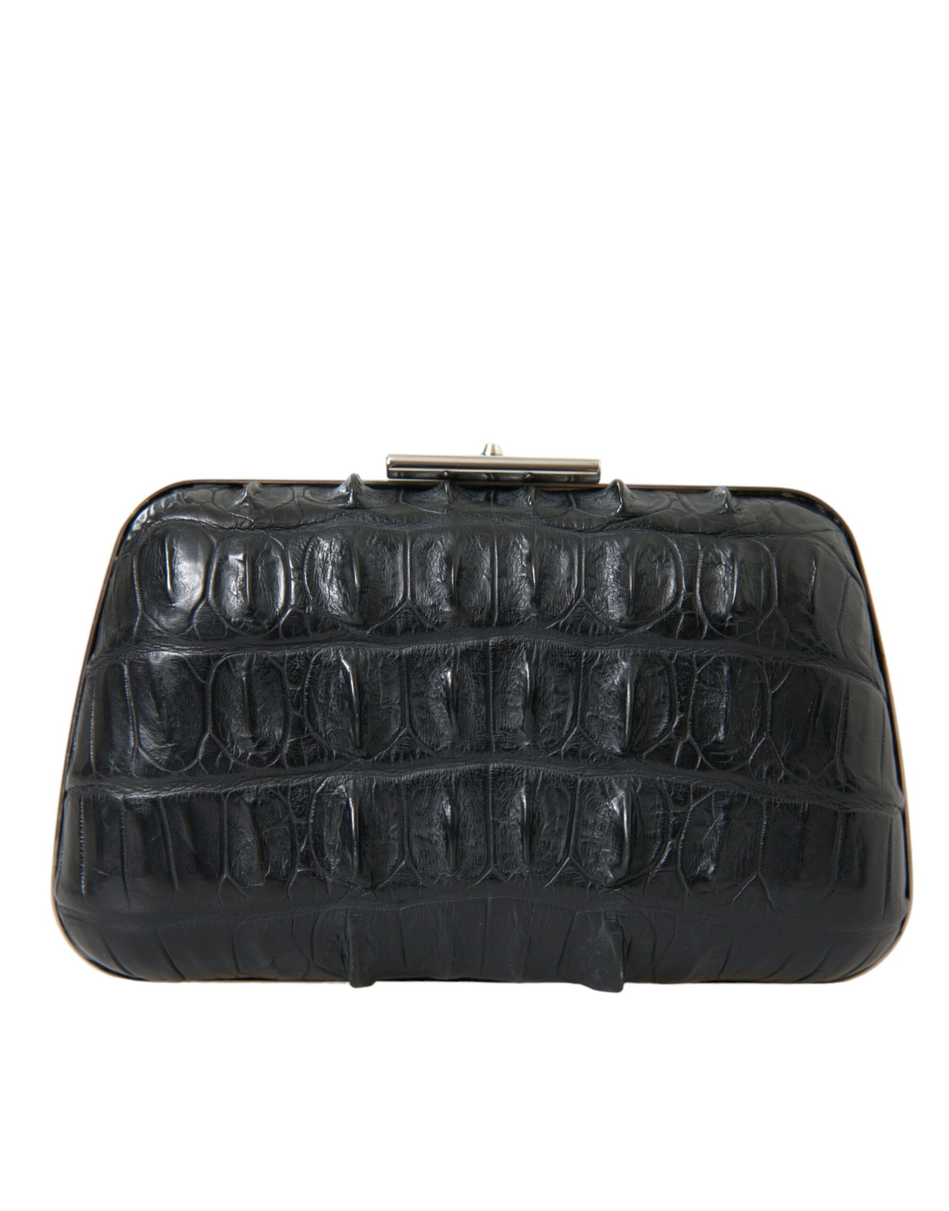 Balenciaga Crocodile Skin Leather Clutch Black Evening Bag Limited Edition Elegant Classic by Balenciaga