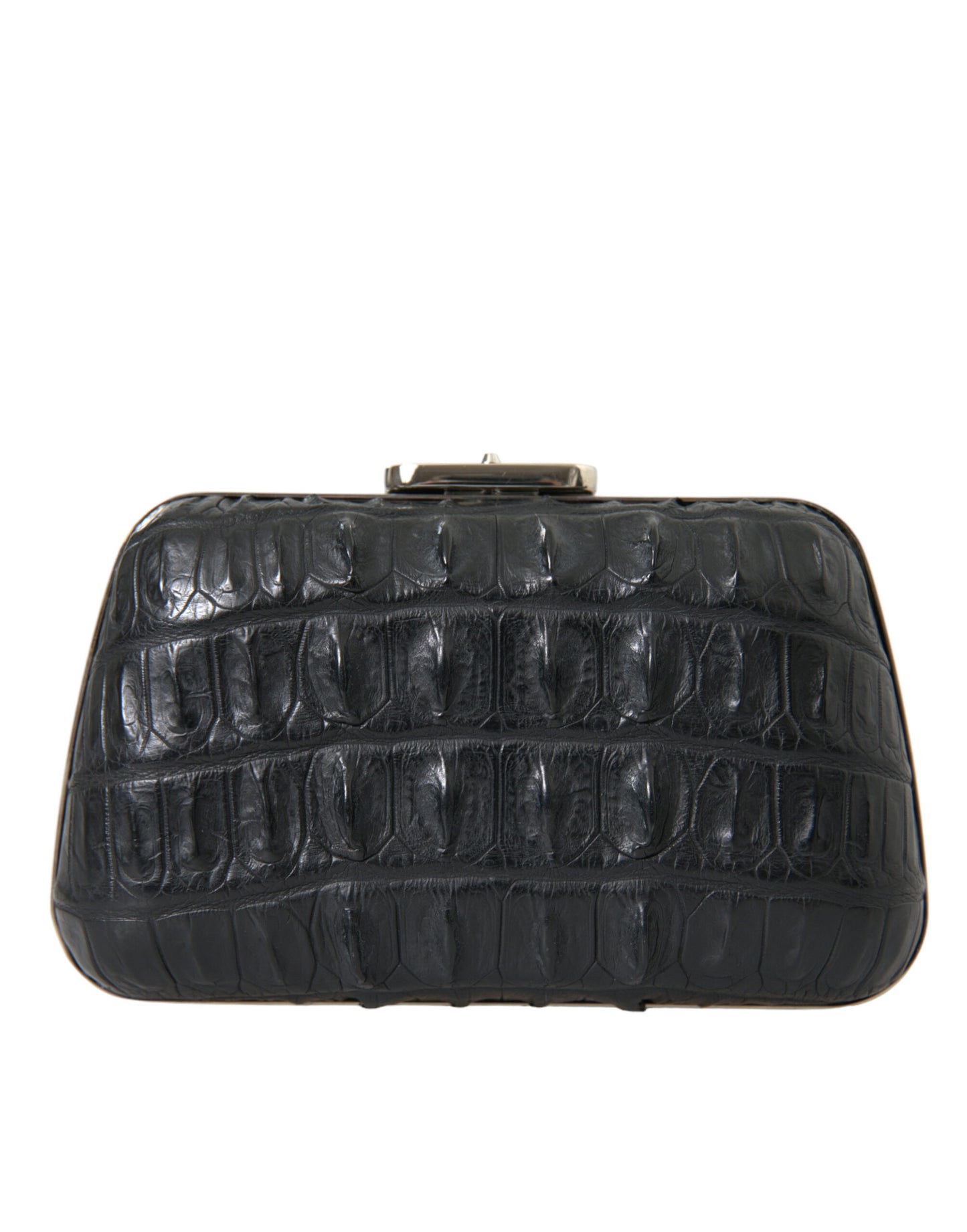Balenciaga Crocodile Skin Leather Clutch Black Evening Bag Limited Edition Elegant Classic by Balenciaga