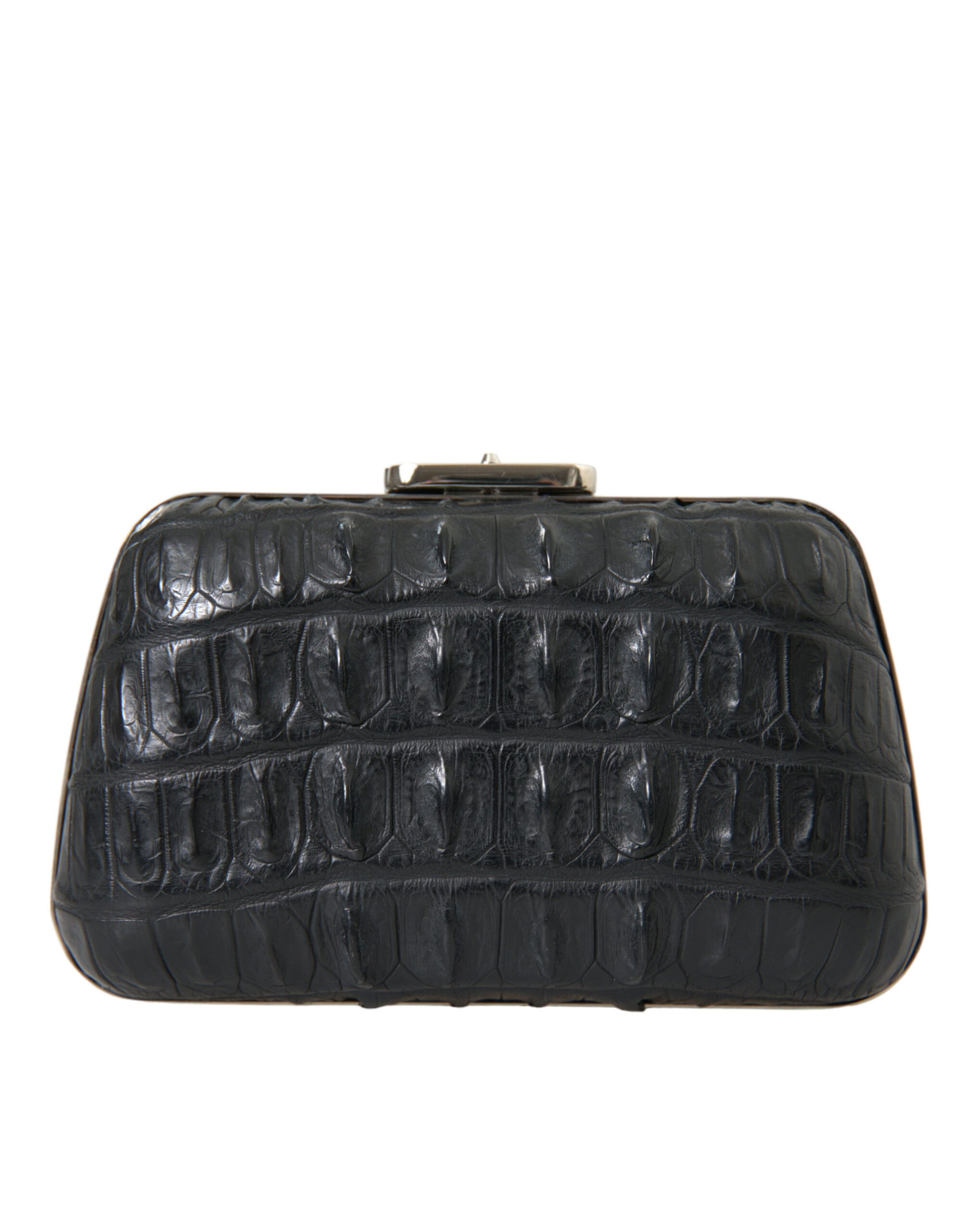 Balenciaga Crocodile Skin Leather Clutch Black Evening Bag Limited Edition Elegant Classic by Balenciaga