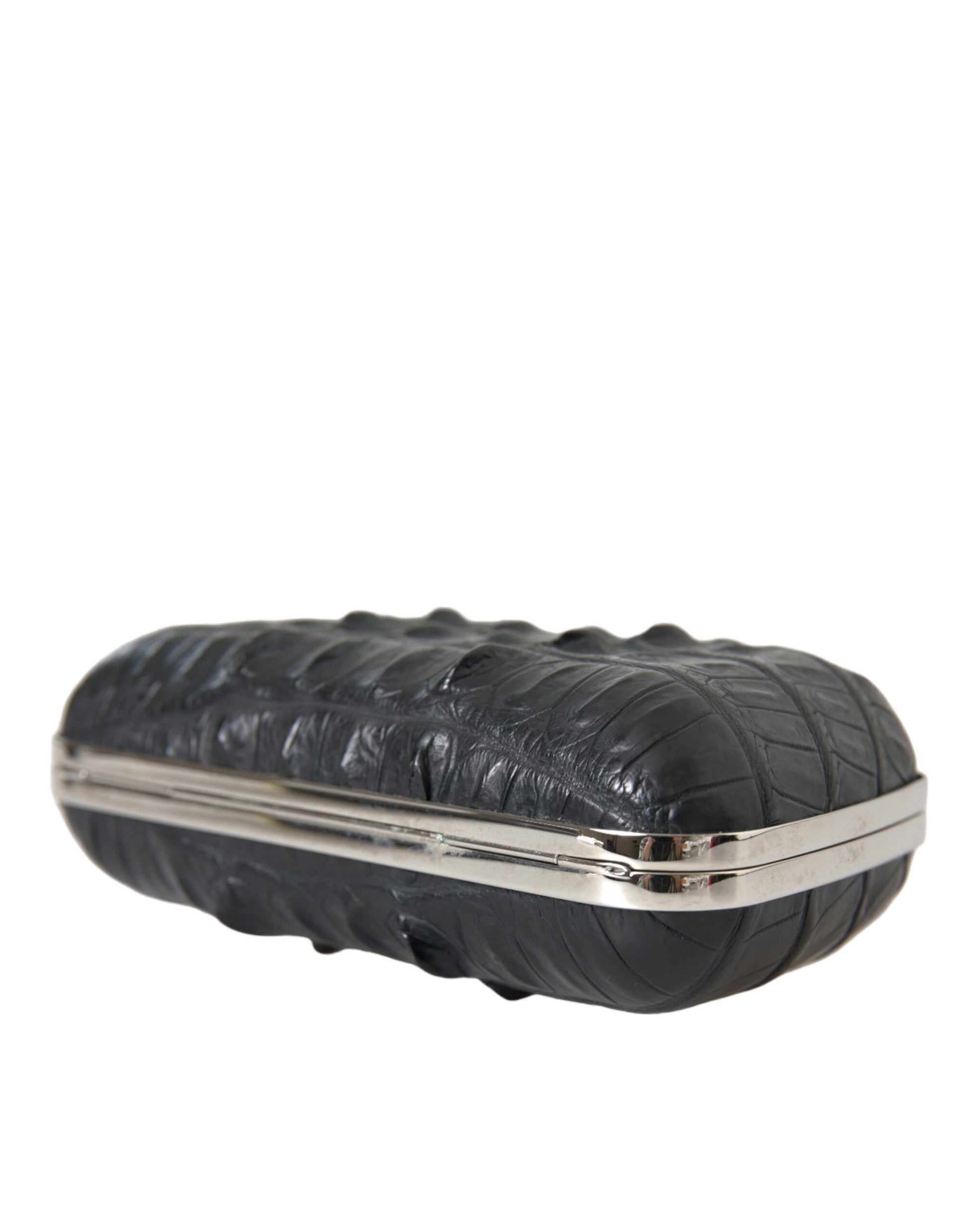 Balenciaga Crocodile Skin Leather Clutch Black Evening Bag Limited Edition Elegant Classic by Balenciaga