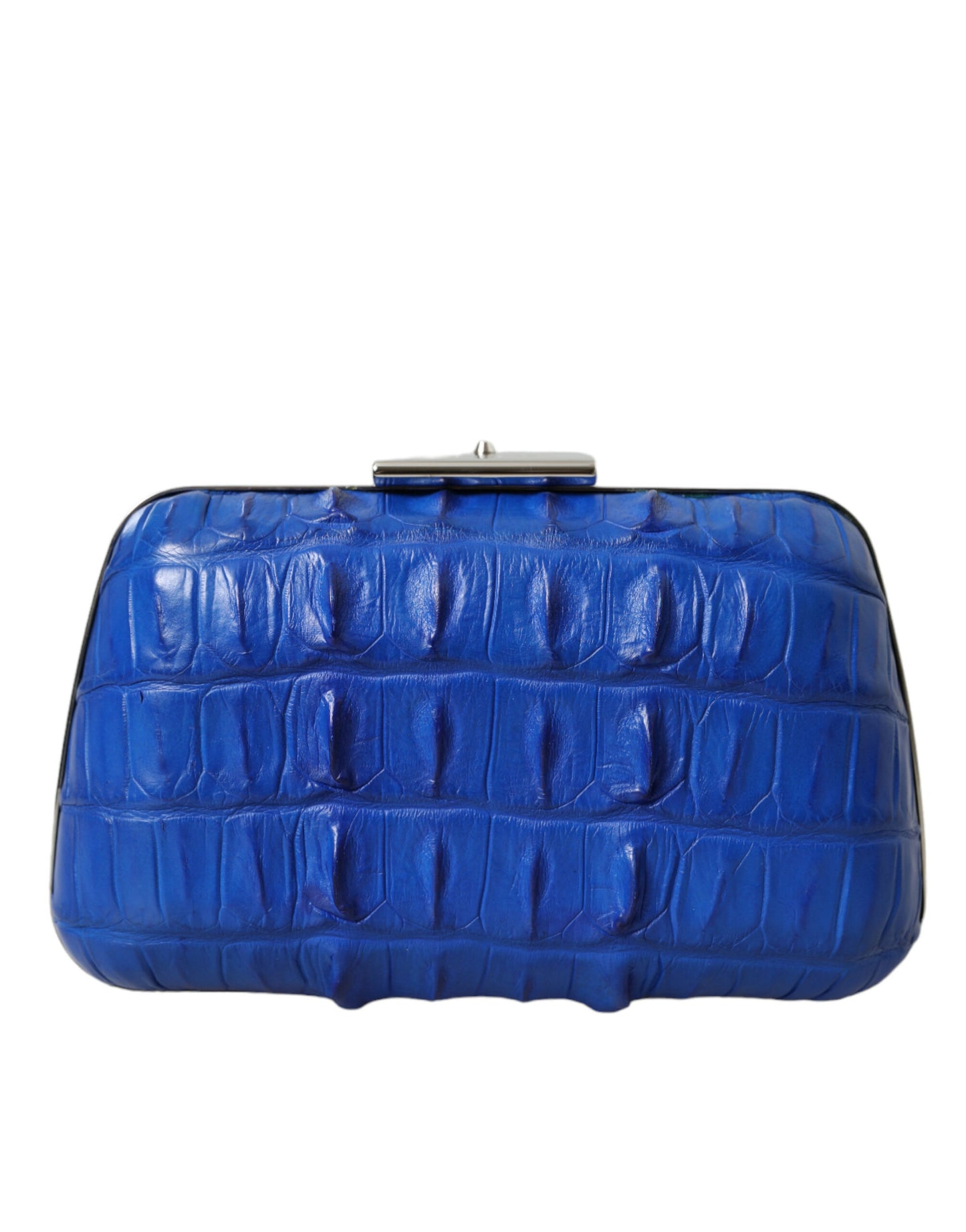 Balenciaga Crocodile Skin Clutch Blue Electrique Luxurious Crocodile Leather For Eveningwear Lovers by Balenciaga