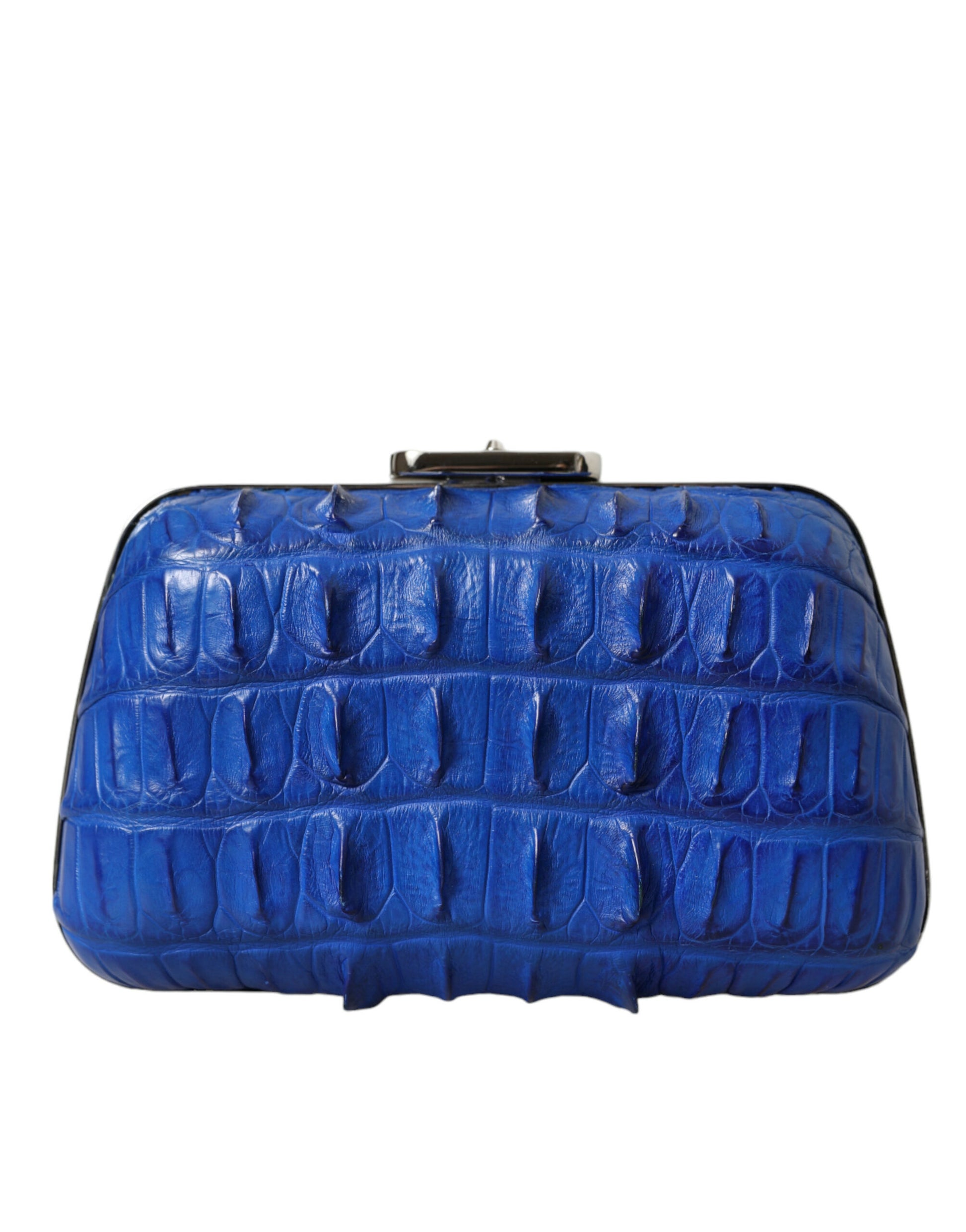 Balenciaga Crocodile Skin Clutch Blue Electrique Luxurious Crocodile Leather For Eveningwear Lovers by Balenciaga