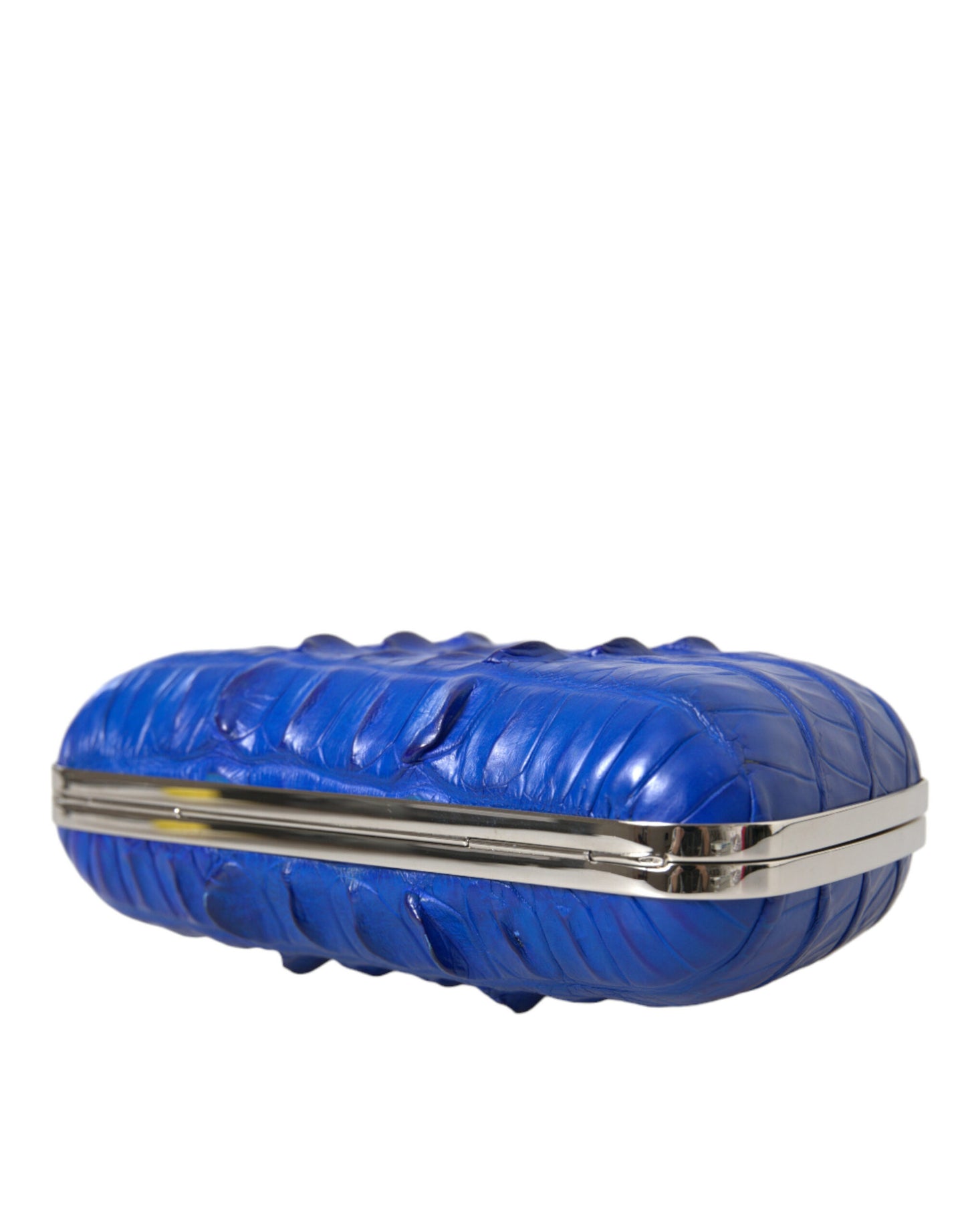 Balenciaga Crocodile Skin Clutch Blue Electrique Luxurious Crocodile Leather For Eveningwear Lovers by Balenciaga