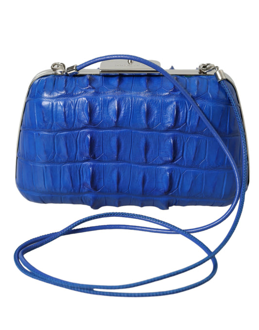 Balenciaga Crocodile Skin Clutch Blue Electrique Luxurious Crocodile Leather For Eveningwear Lovers by Balenciaga