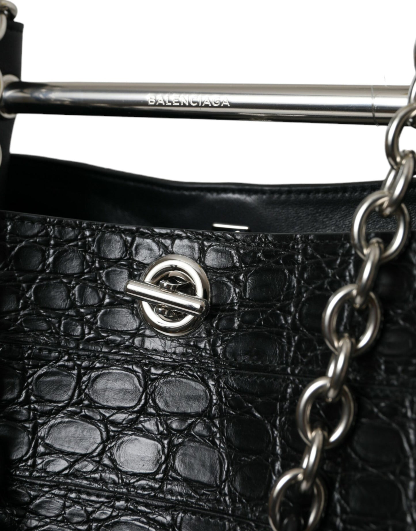Balenciaga Maxi Crocodile Leather Bucket Bag Exclusive Edition Handcrafted In Italy by Balenciaga