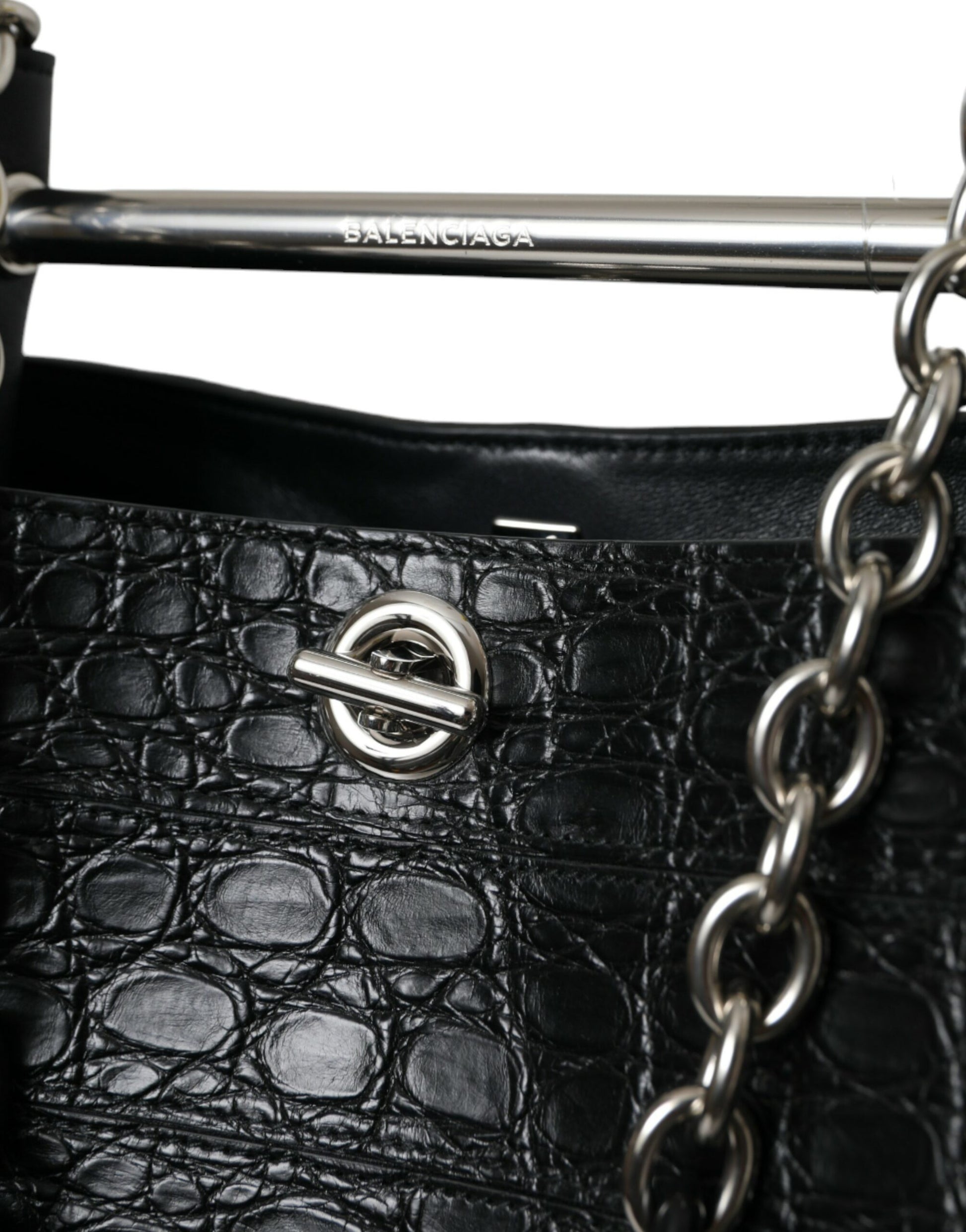 Balenciaga Maxi Crocodile Leather Bucket Bag Exclusive Edition Handcrafted In Italy by Balenciaga