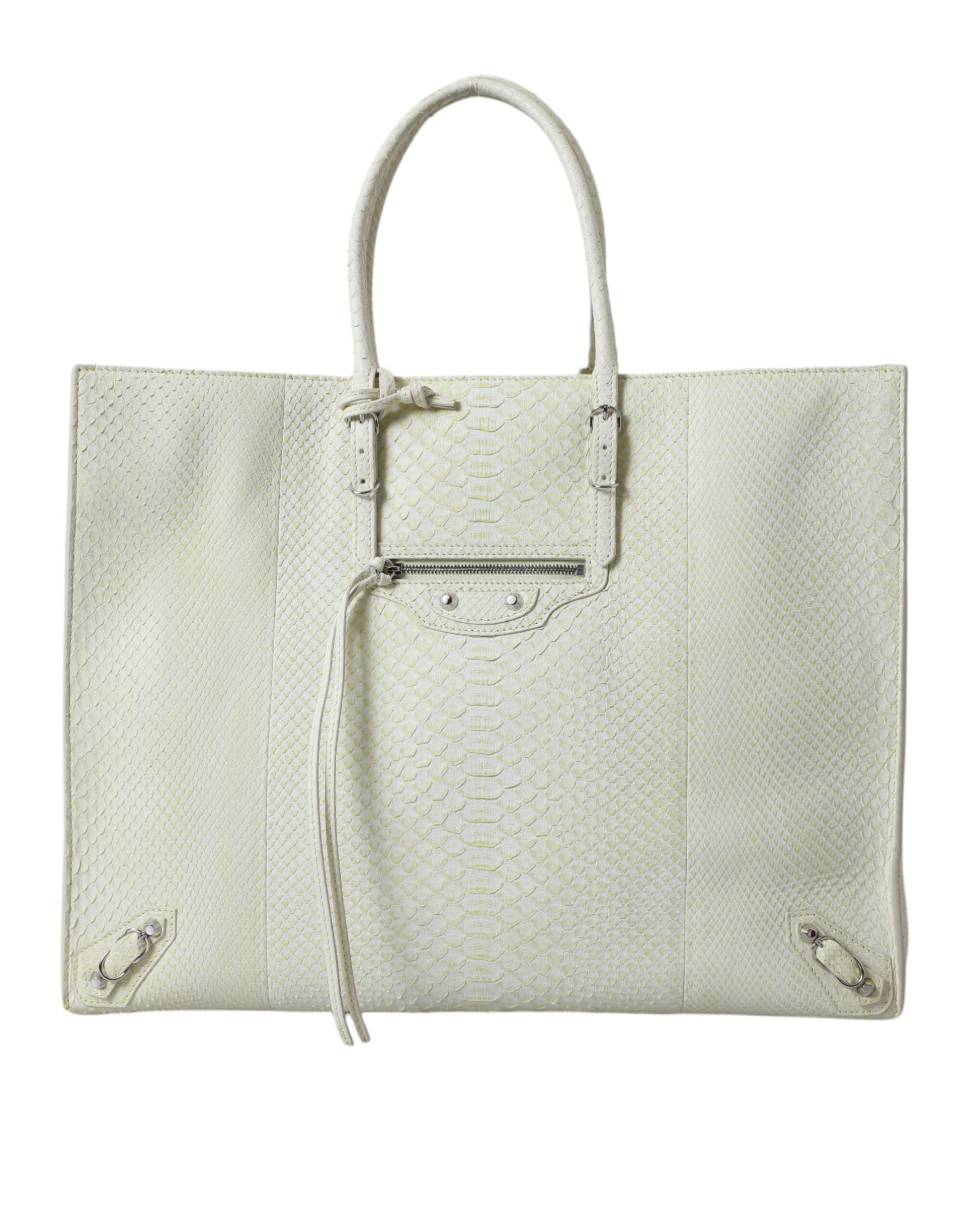 Balenciaga Papier Python Tote Bag A4 with Studs and Silver Hardware Limited Edition by Balenciaga
