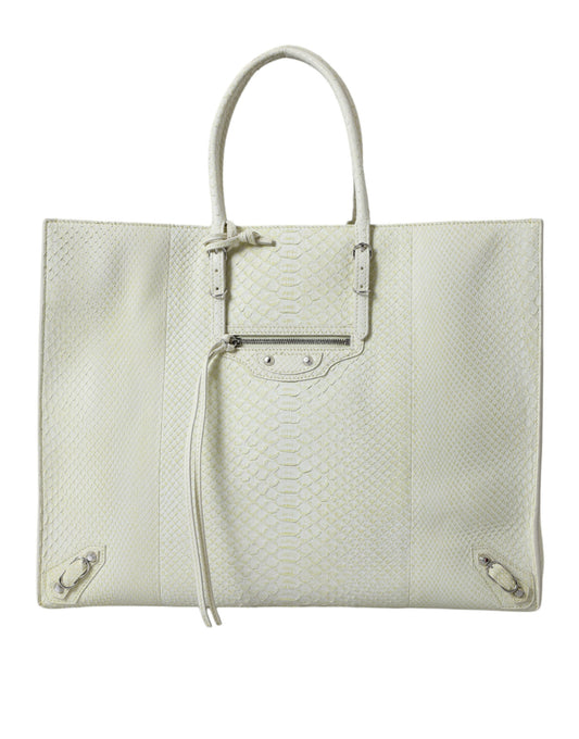 Balenciaga Papier Python Tote Bag A4 with Studs and Silver Hardware Limited Edition by Balenciaga