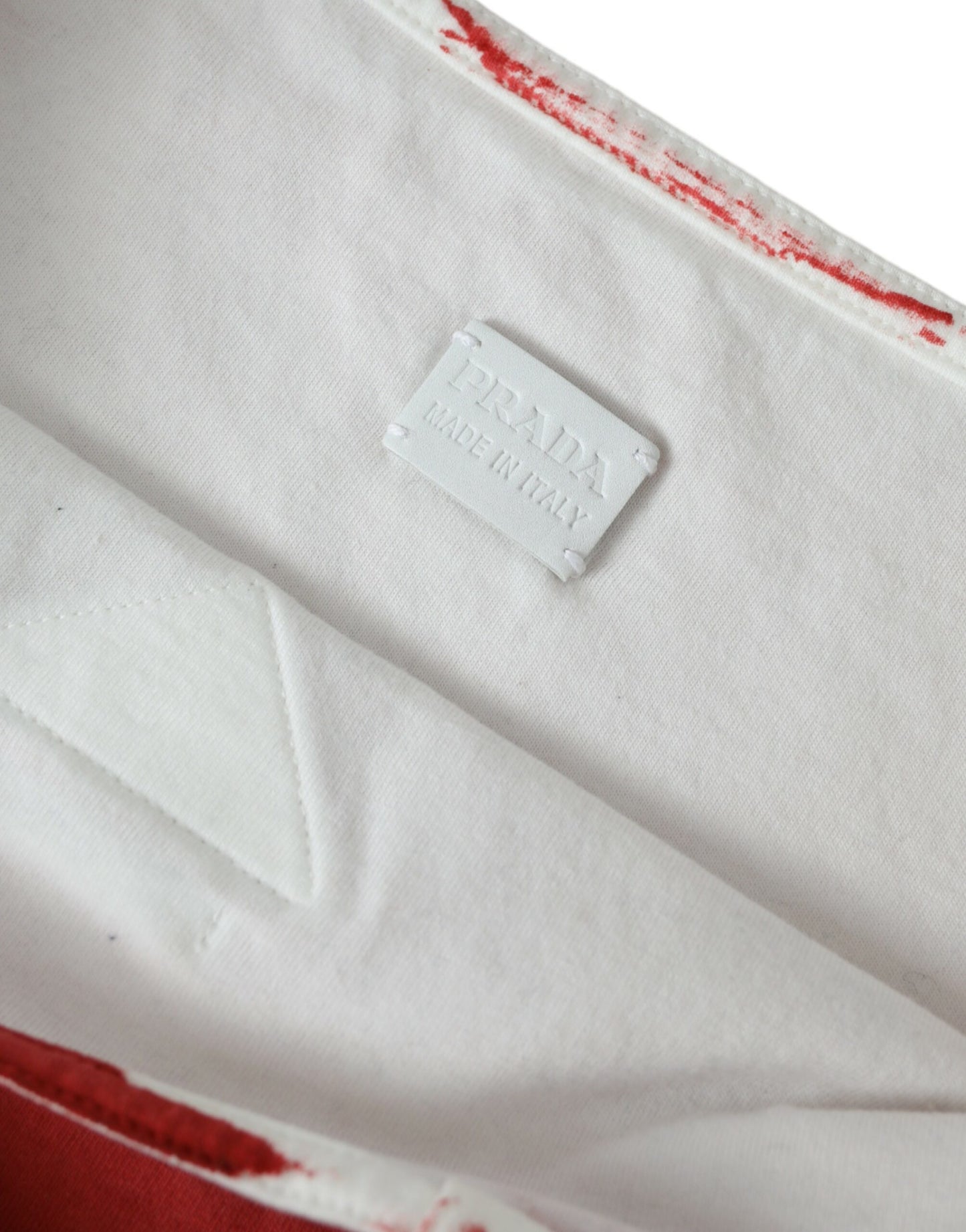 Prada Shopping Tote Bag Fabric Red White Made In Italy Limited Edition Heritage Collection Adds Everyday Sophistication by Prada