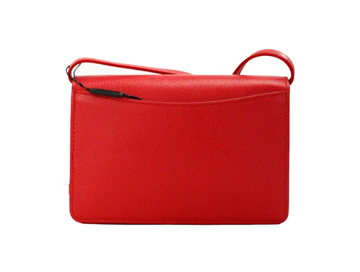 Burberry Hampshire Small Embossed Crossbody Bag Smooth Leather Limited Edition Red Colorway by Burberry