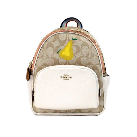 Coach backpack with pear design on a white background
