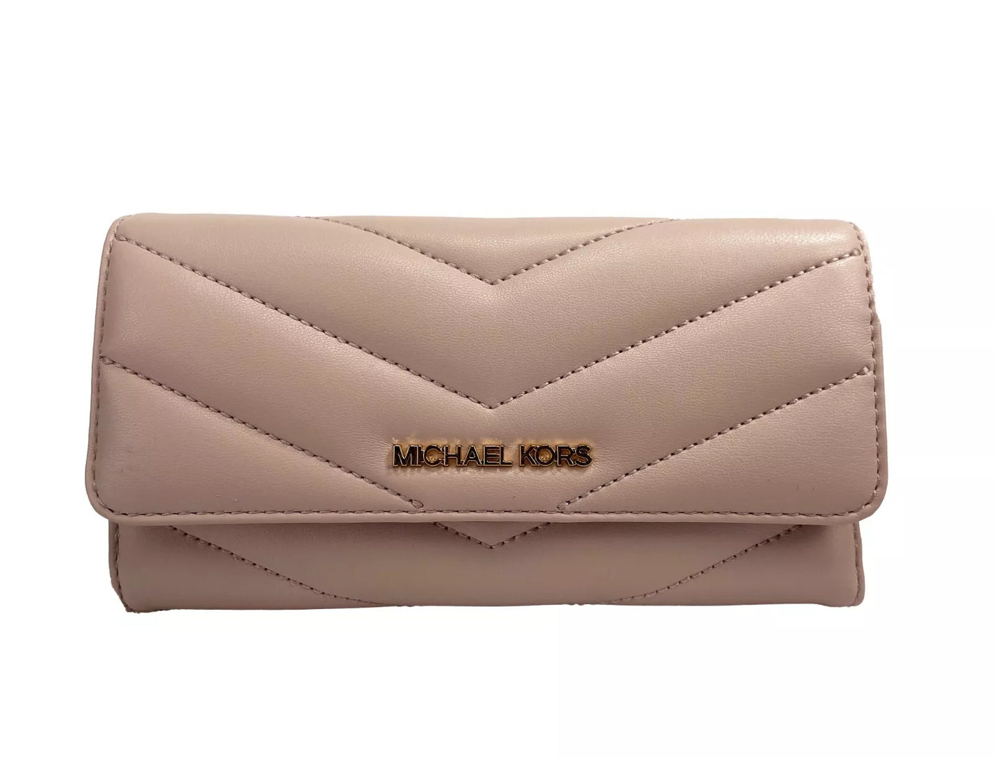 Michael Kors Jet Set Travel Quilted Leather Trifold Wallet Exclusive Powder Blush by Michael Kors