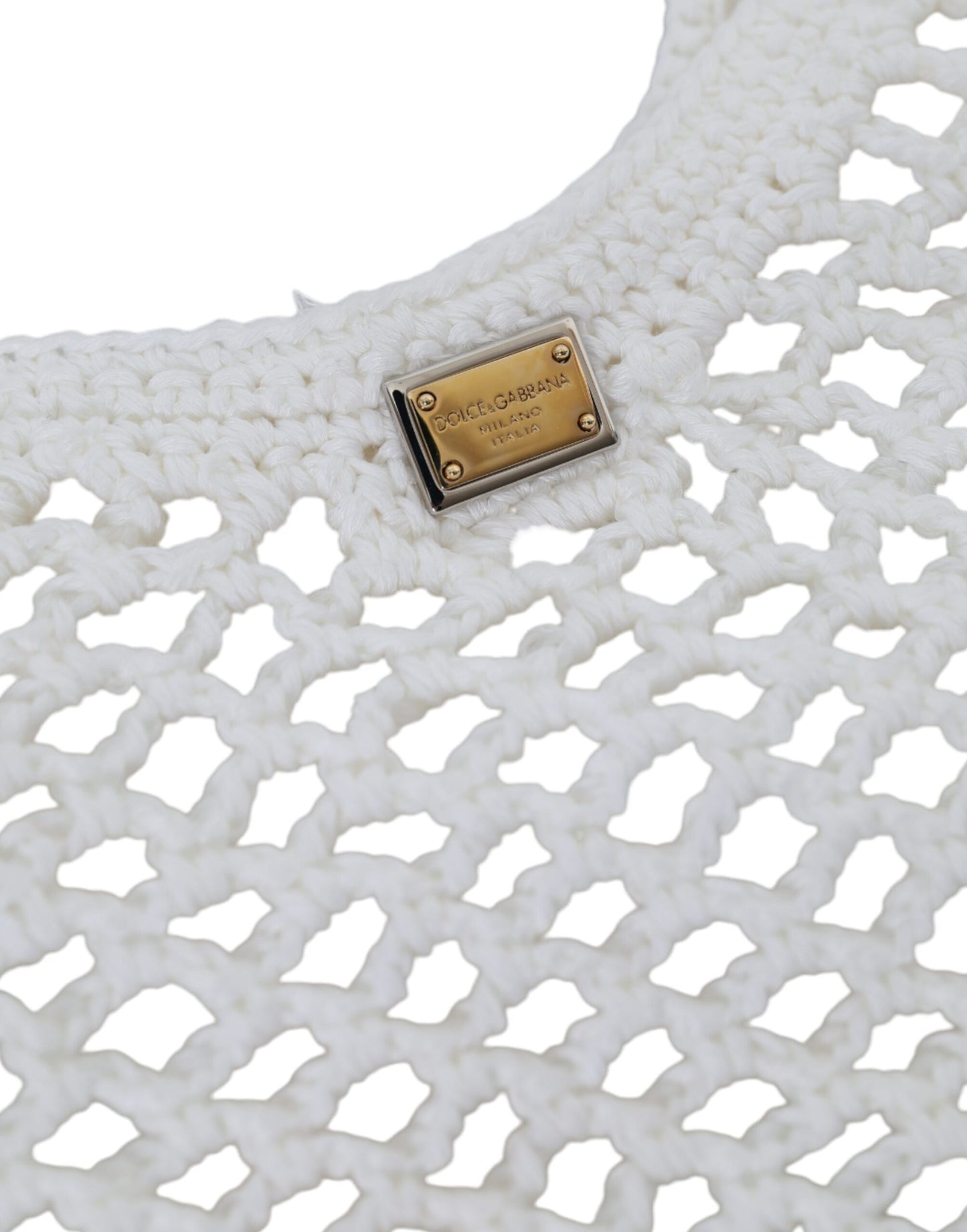 Dolce Gabbana Cotton Knitted Shopping Tote Bag Exclusive by Dolce & Gabbana