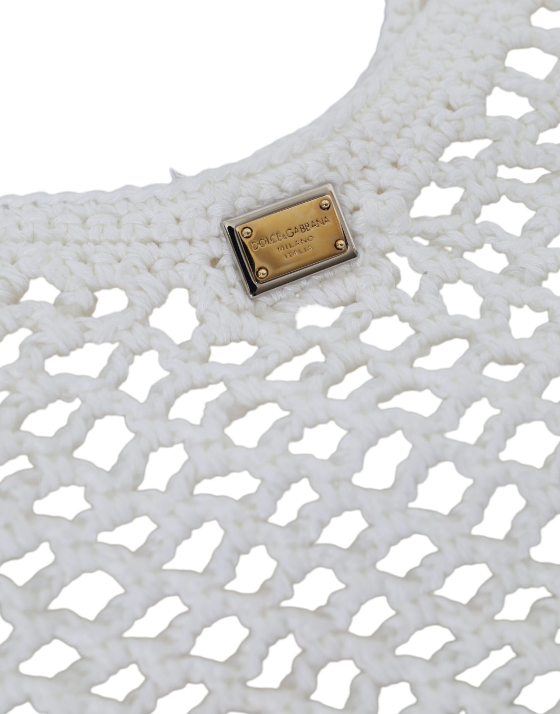 Dolce Gabbana Cotton Knitted Shopping Tote Bag Exclusive by Dolce & Gabbana