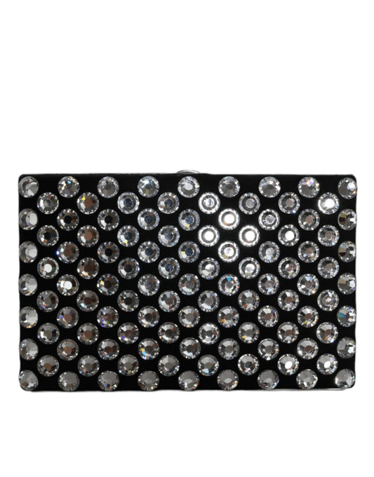 Dolce Gabbana Miniature Clutch Wallet Black Crystal Detailing Limited Edition Luxury Accessory by Dolce & Gabbana