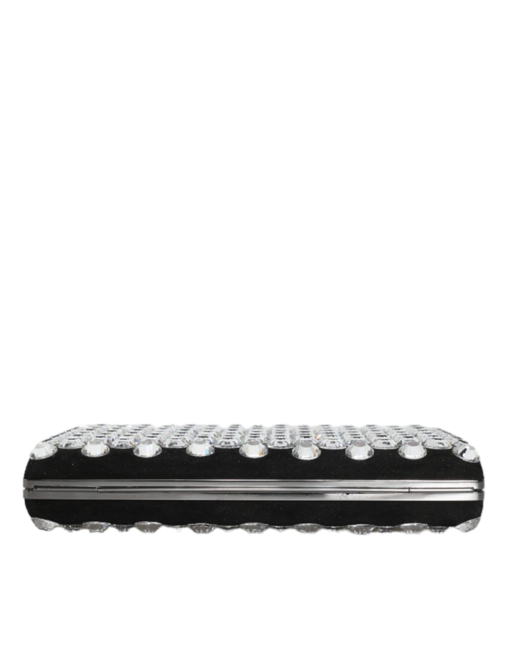 Dolce Gabbana Miniature Clutch Wallet Black Crystal Detailing Limited Edition Luxury Accessory by Dolce & Gabbana