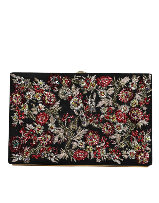 Dolce And Gabbana Suede Miniature Clutch Wallet With Gold Detailing Made In Italy Exclusive by Dolce & Gabbana