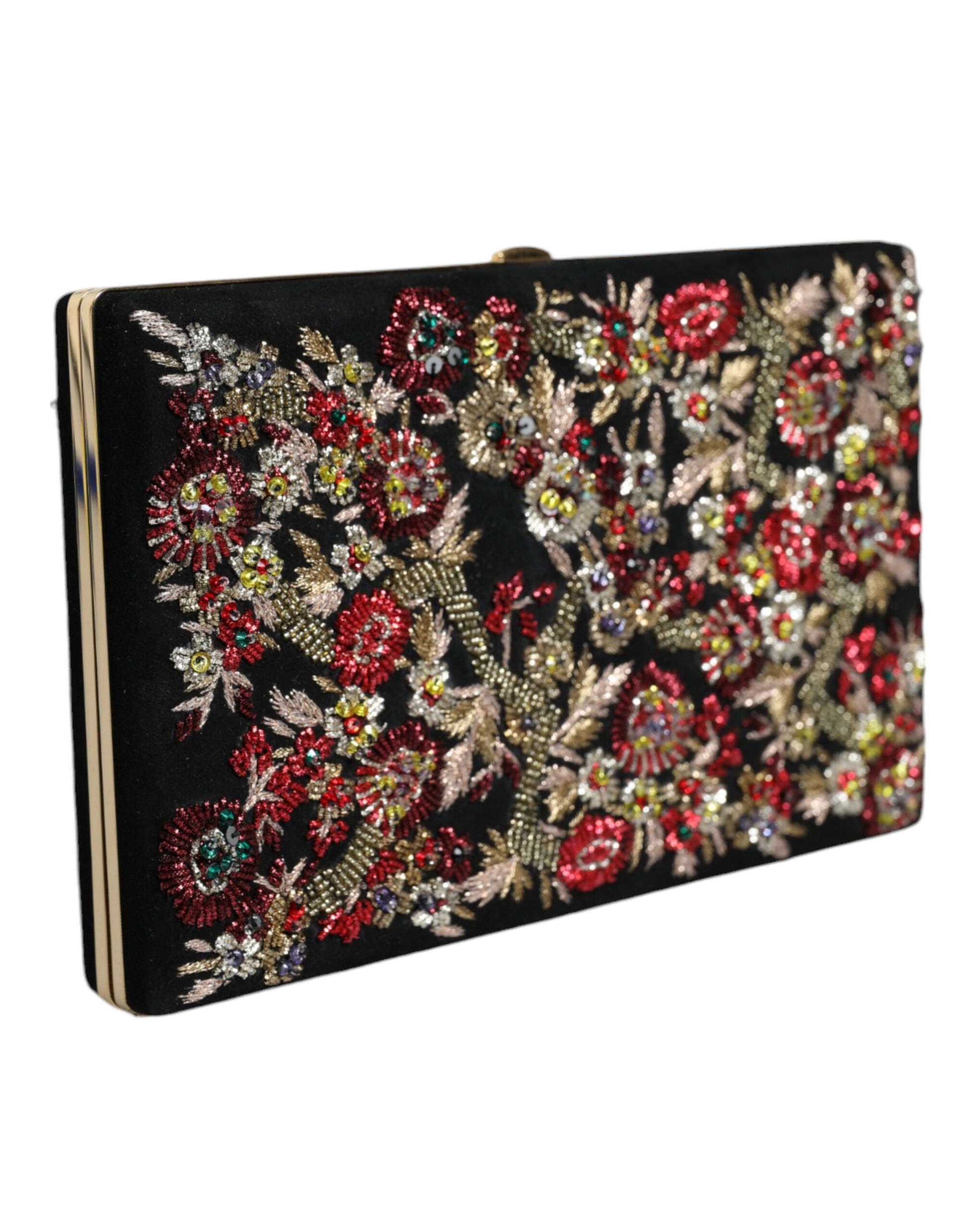 Dolce And Gabbana Suede Miniature Clutch Wallet With Gold Detailing Made In Italy Exclusive by Dolce & Gabbana