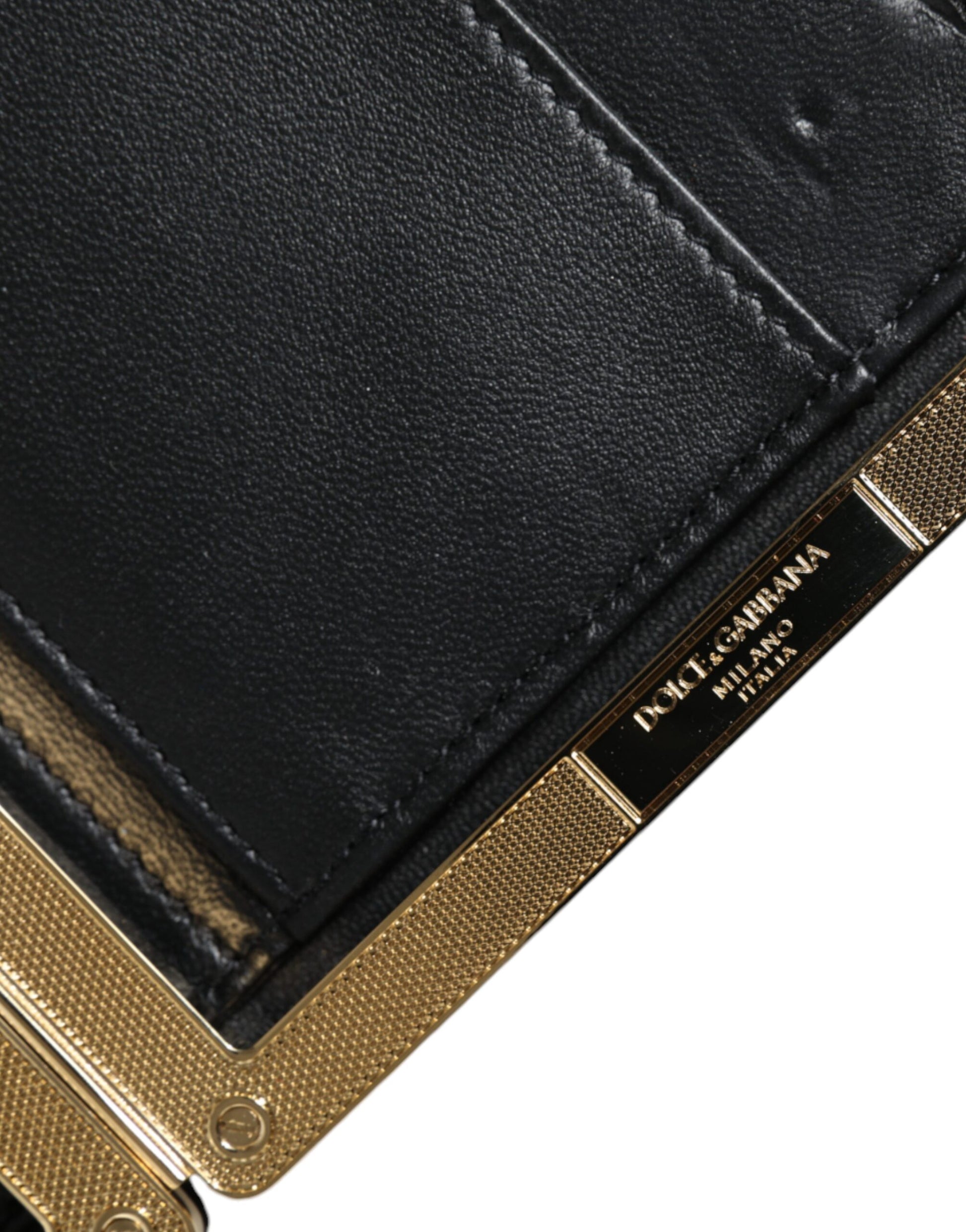Dolce And Gabbana Suede Miniature Clutch Wallet With Gold Detailing Made In Italy Exclusive by Dolce & Gabbana