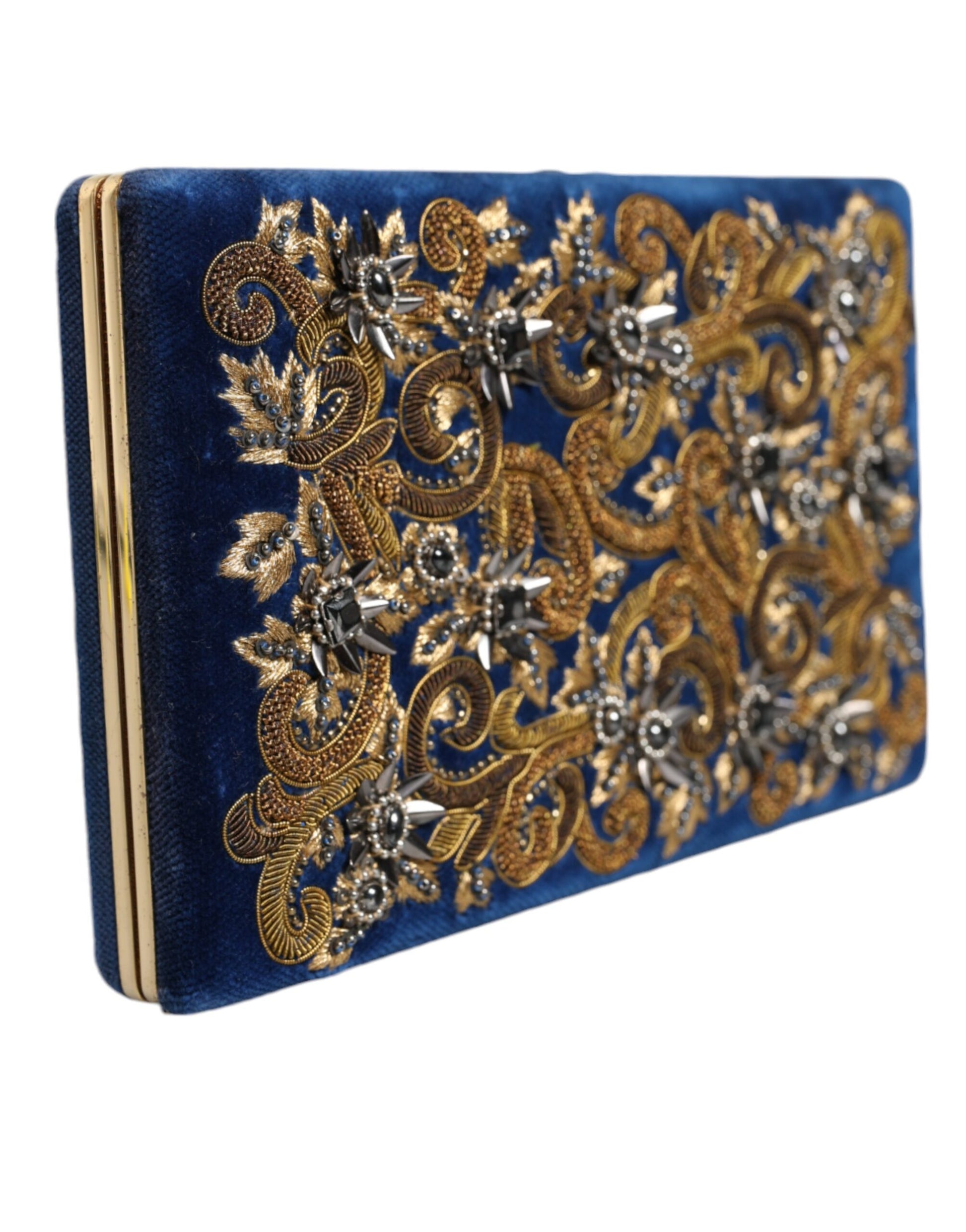 Dolce and Gabbana Blue Miniature Clutch Crossbody Couture Collection Exclusive Evening Wear by Dolce & Gabbana