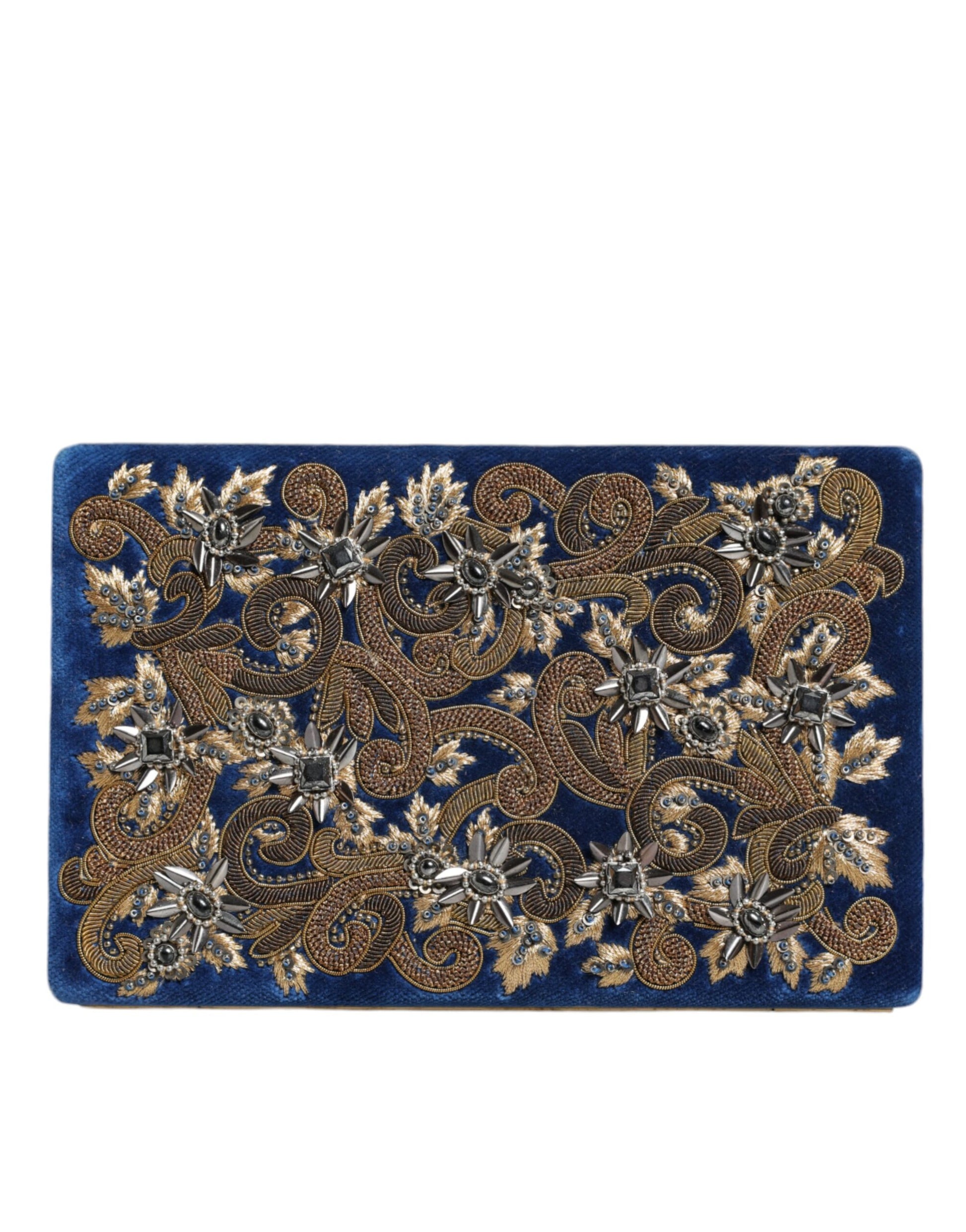 Dolce and Gabbana Blue Miniature Clutch Crossbody Couture Collection Exclusive Evening Wear by Dolce & Gabbana