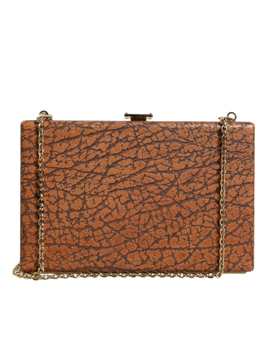 Dolce And Gabbana Mini Micro Crossbody Clutch Wallet Brown Leather Gold Hardware Exclusive by Dolce & Gabbana