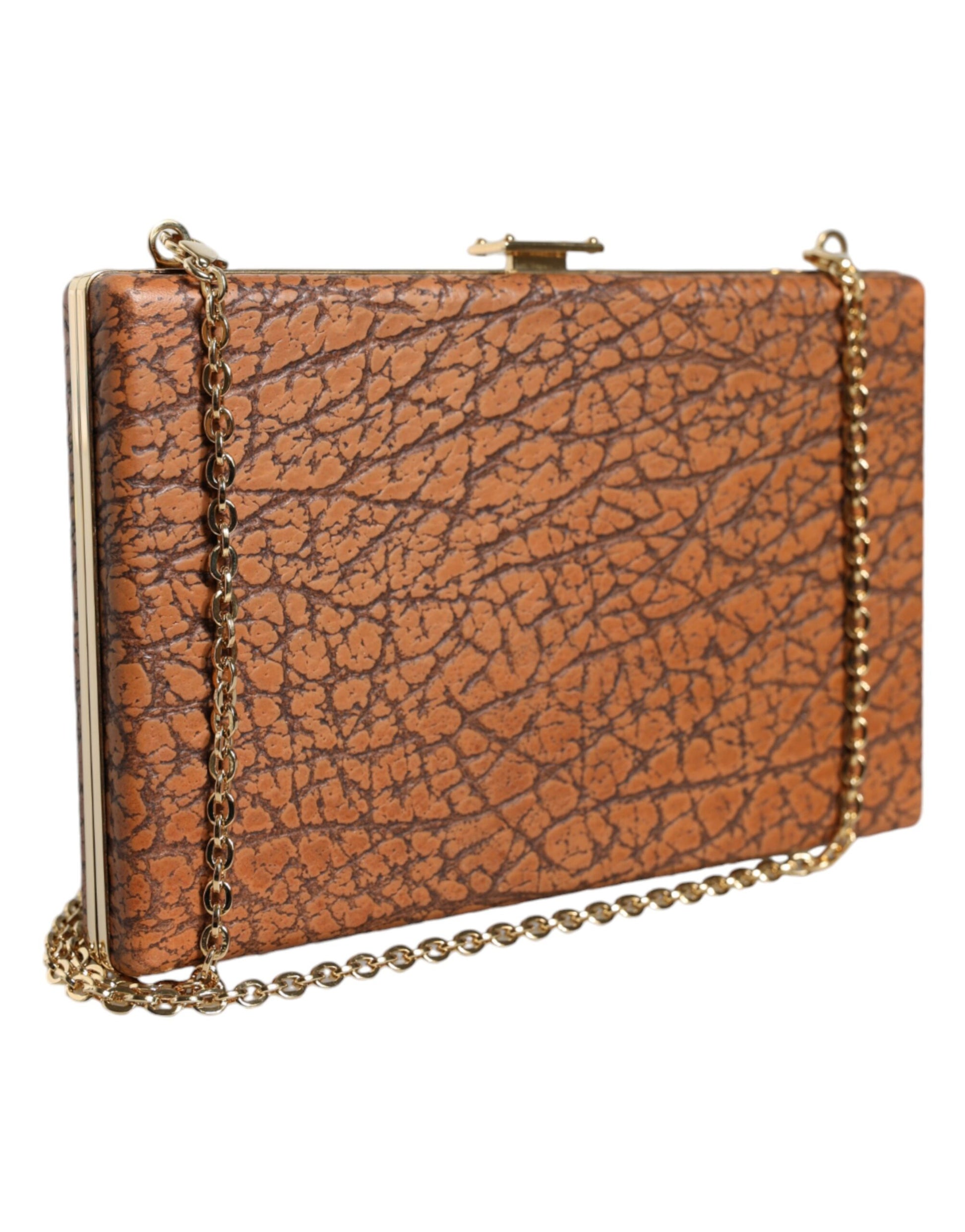 Dolce And Gabbana Mini Micro Crossbody Clutch Wallet Brown Leather Gold Hardware Exclusive by Dolce & Gabbana