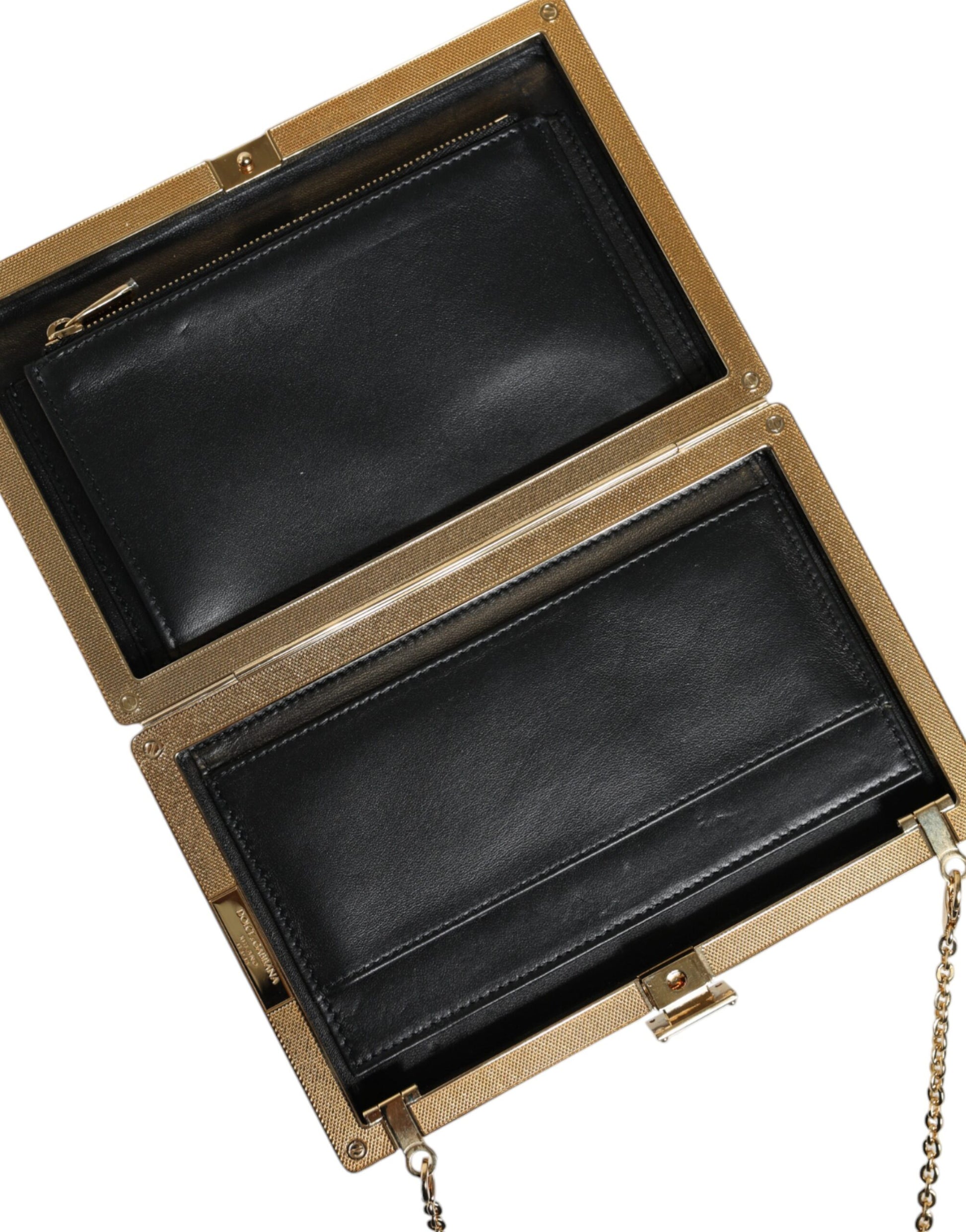Dolce And Gabbana Mini Micro Crossbody Clutch Wallet Brown Leather Gold Hardware Exclusive by Dolce & Gabbana