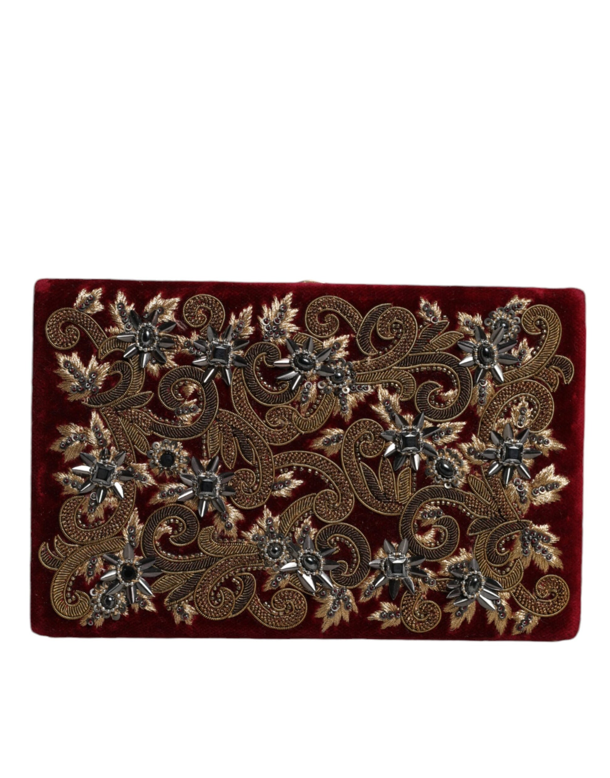 Dolce And Gabbana Miniature Clutch Wallet Red Gold Baroque Crystal Detailing Limited Edition by Dolce & Gabbana