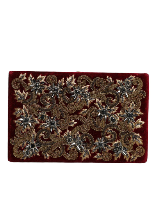 Dolce And Gabbana Miniature Clutch Wallet Red Gold Baroque Crystal Detailing Limited Edition by Dolce & Gabbana