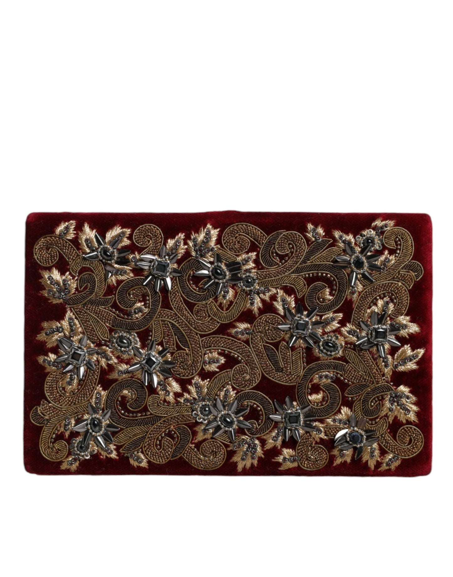 Dolce And Gabbana Miniature Clutch Wallet Red Gold Baroque Crystal Detailing Limited Edition by Dolce & Gabbana