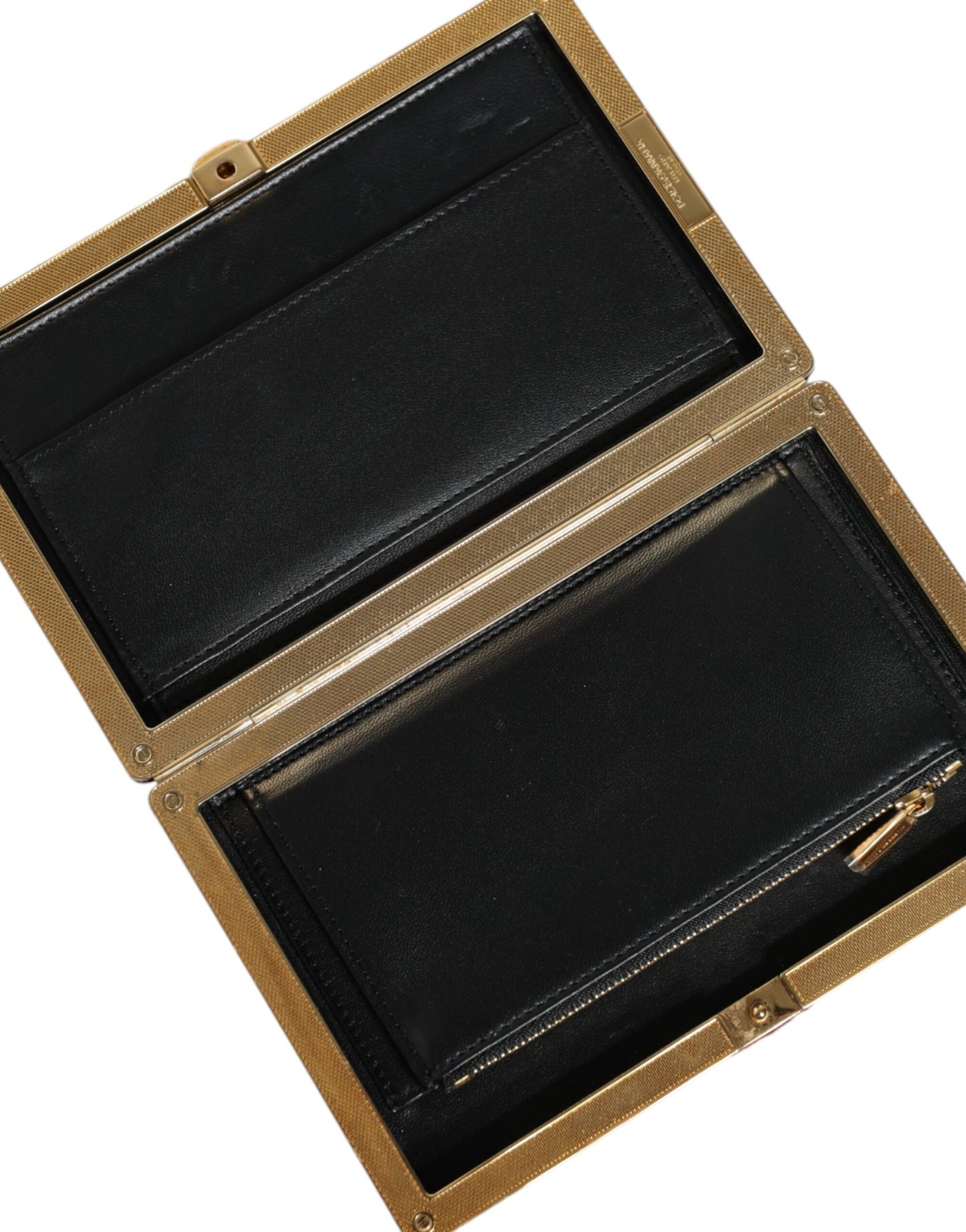 Dolce And Gabbana Miniature Clutch Wallet Red Gold Baroque Crystal Detailing Limited Edition by Dolce & Gabbana