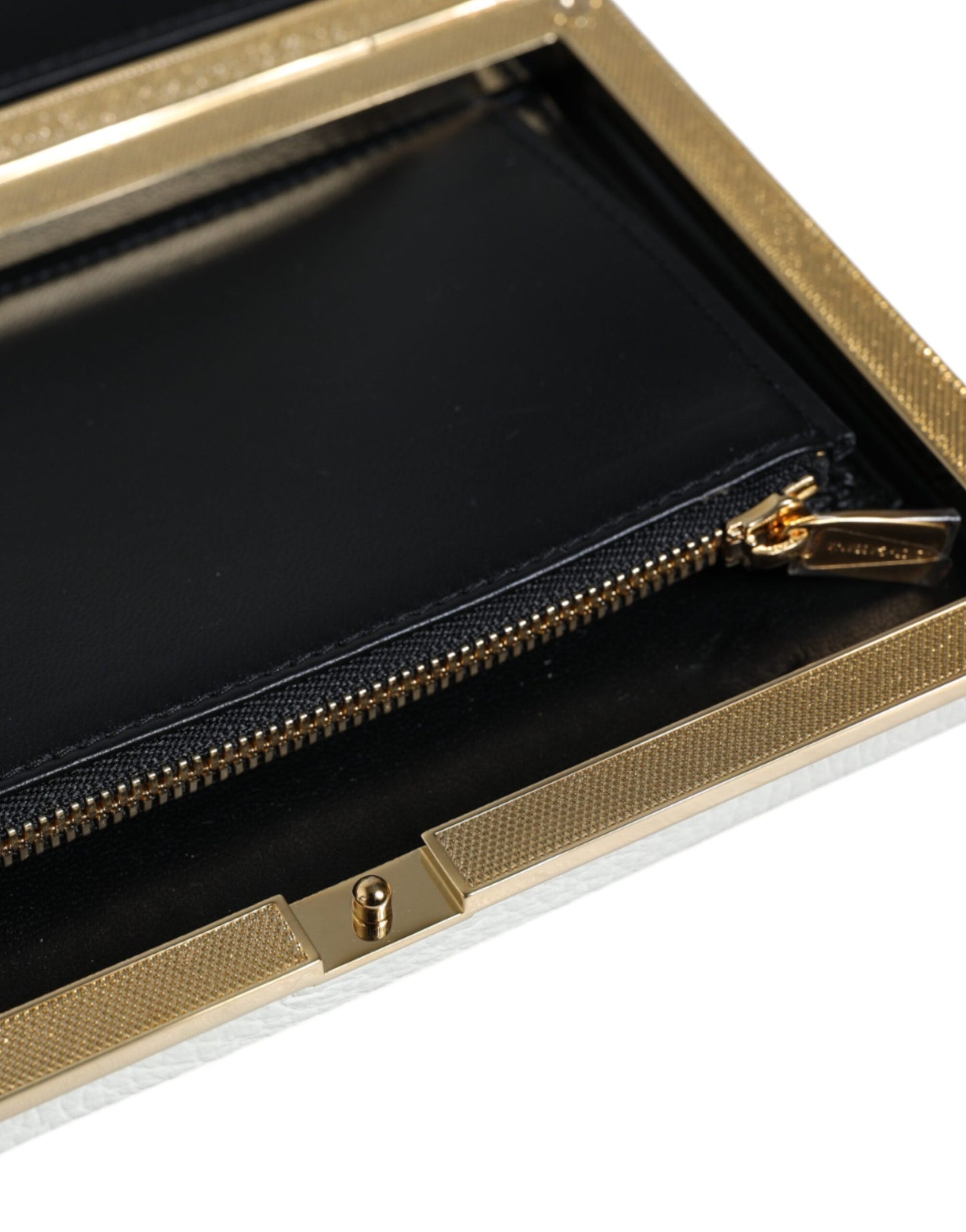 Dolce And Gabbana Miniature Clutch Purse Leather Brass Detailing Made In Italy Exclusive by Dolce & Gabbana