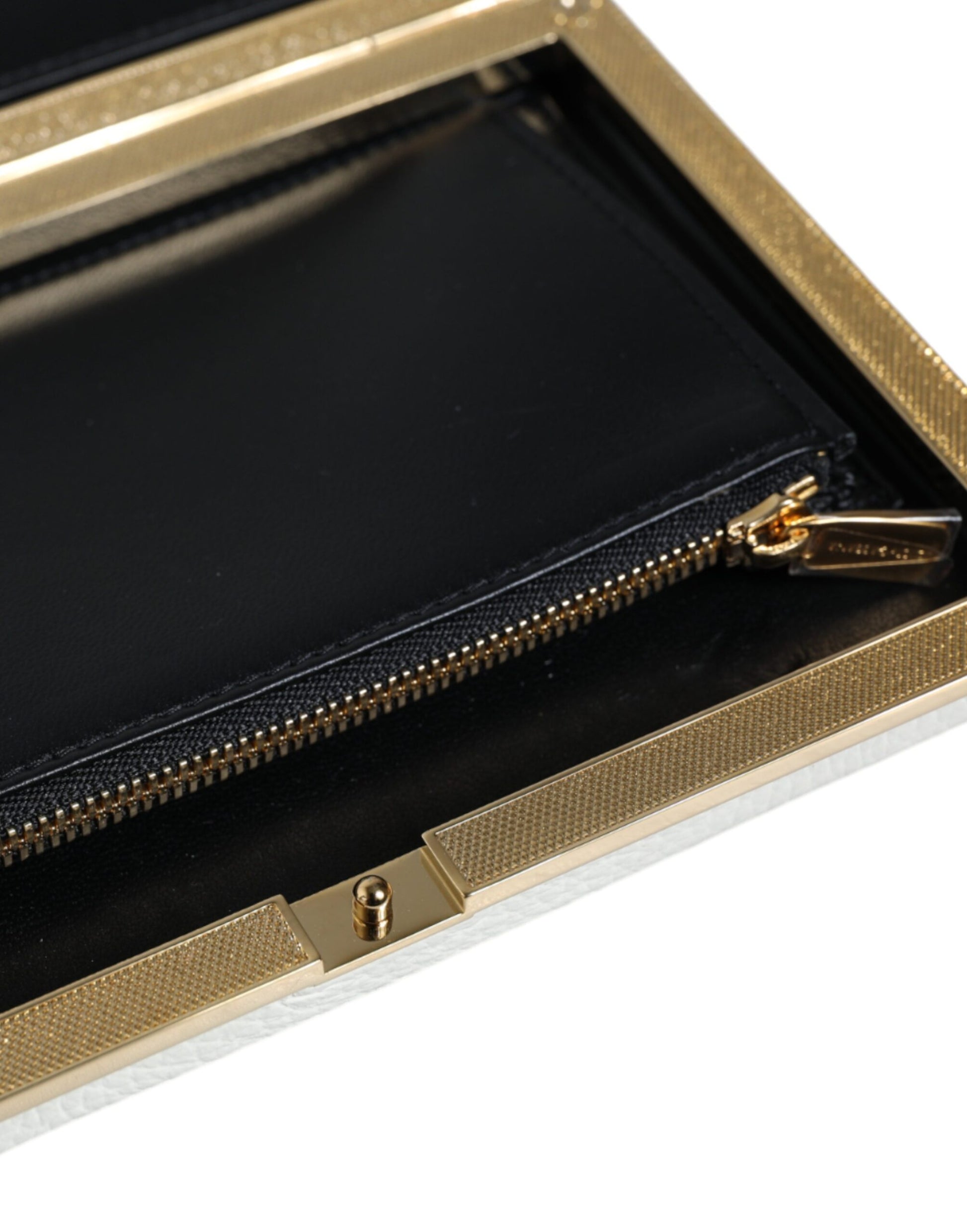 Dolce And Gabbana Miniature Clutch Purse Leather Brass Detailing Made In Italy Exclusive by Dolce & Gabbana