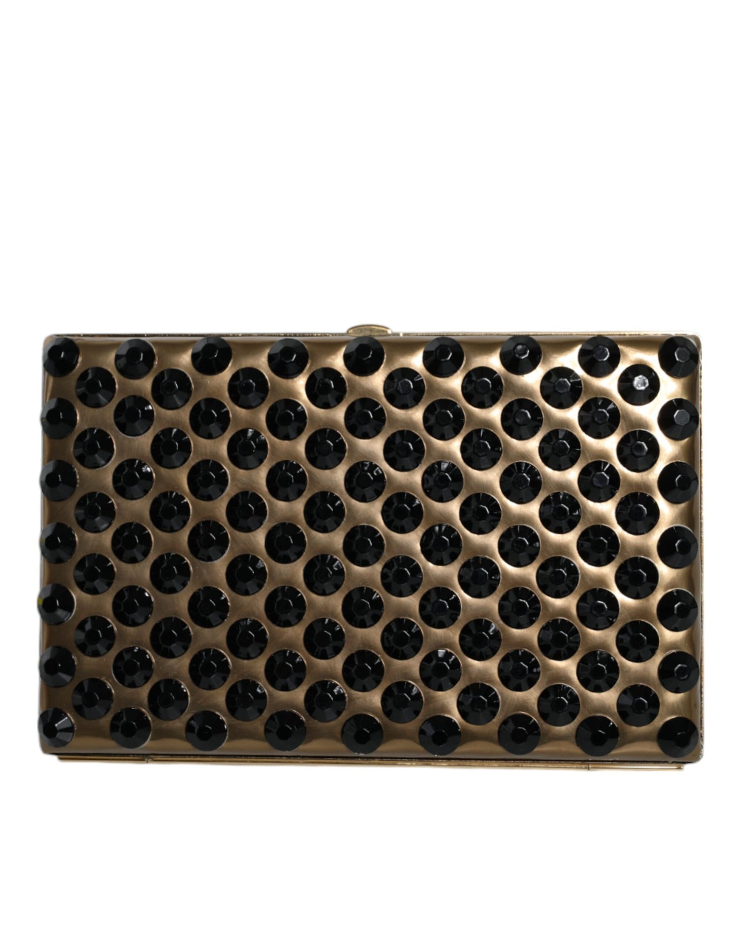 Dolce And Gabbana Miniature Clutch Purse Gold With Black Crystal Detailing Limited Edition by Dolce & Gabbana