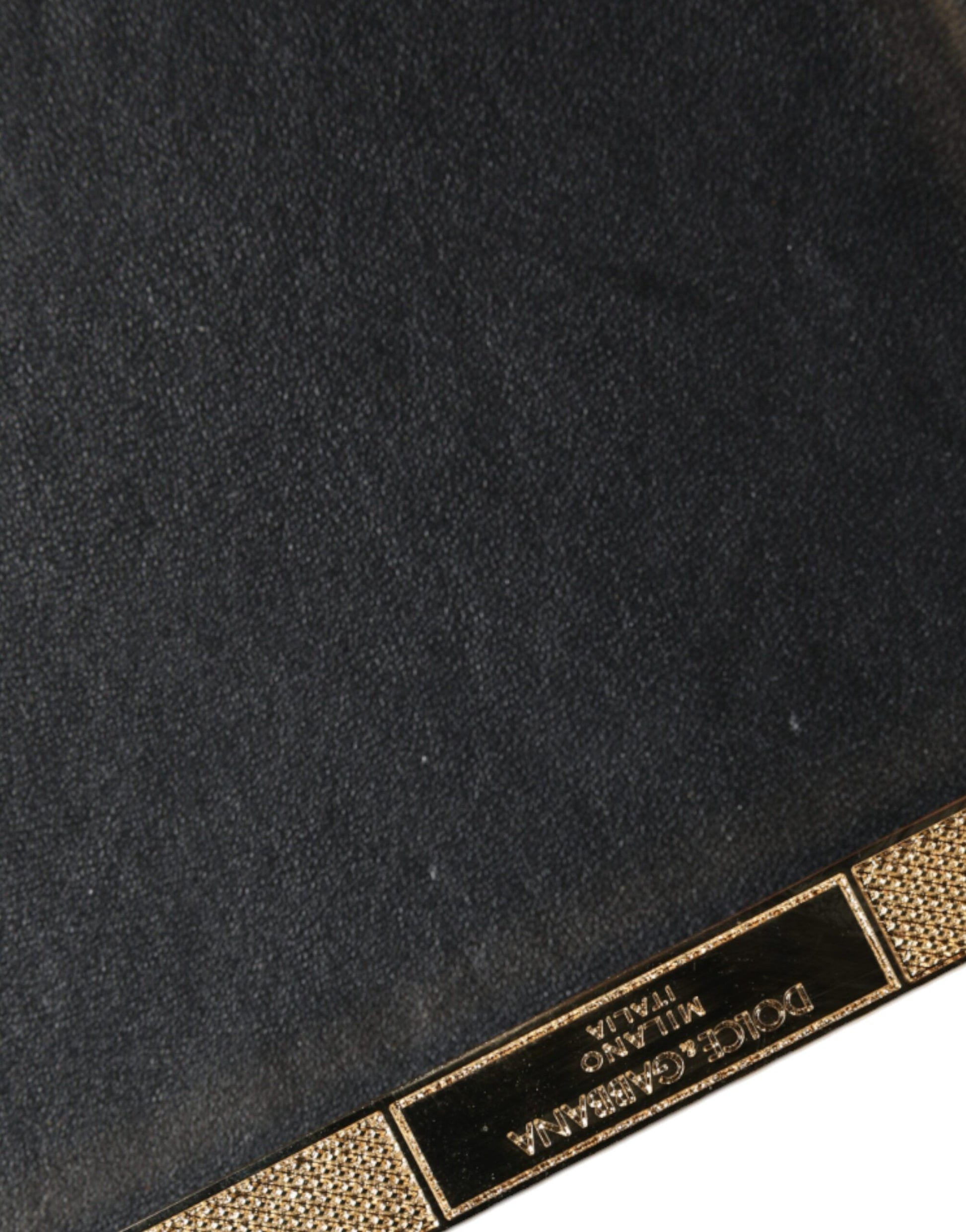 Dolce And Gabbana Miniature Clutch Purse Gold With Black Crystal Detailing Limited Edition by Dolce & Gabbana