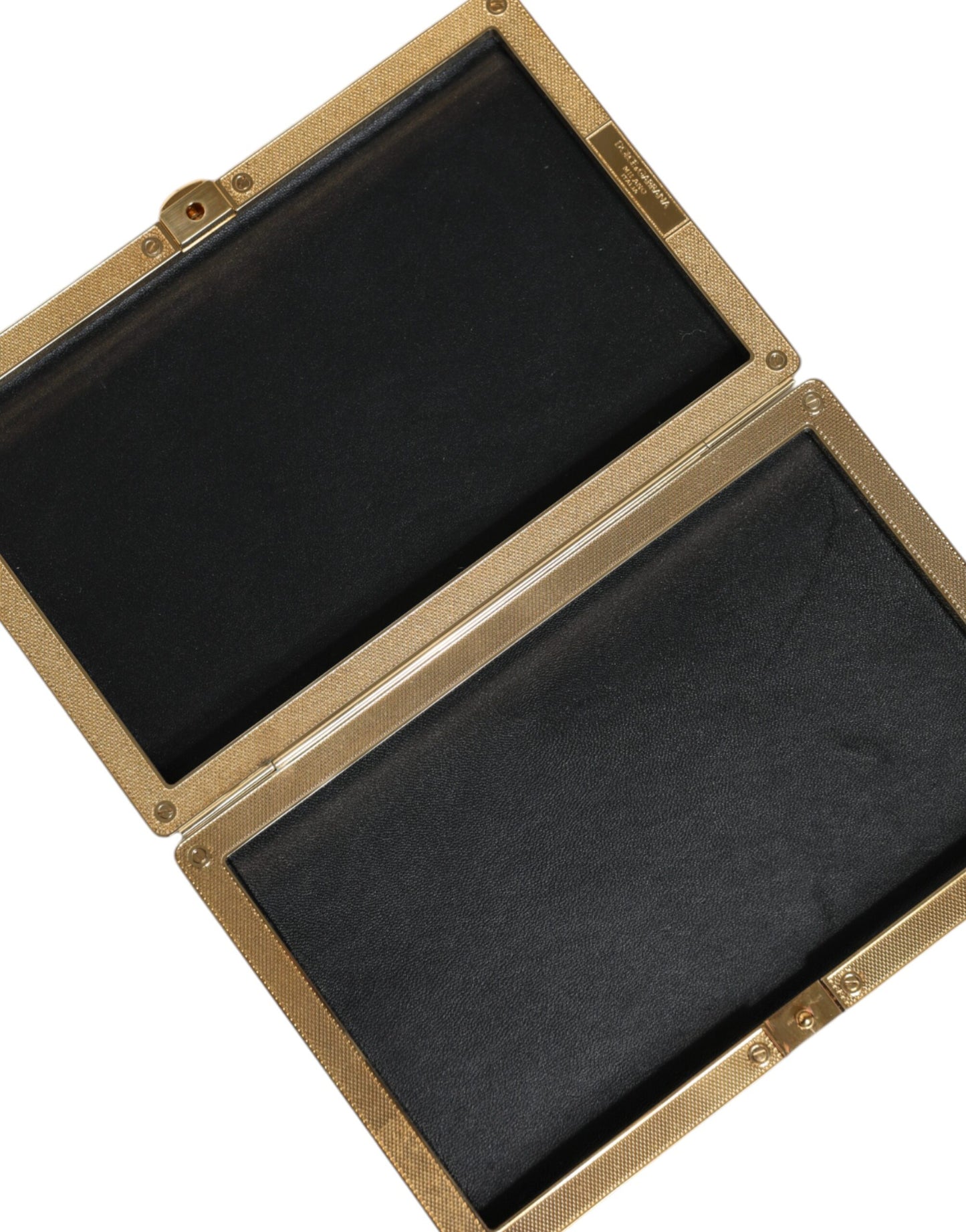 Dolce And Gabbana Miniature Clutch Purse Gold With Black Crystal Detailing Limited Edition by Dolce & Gabbana