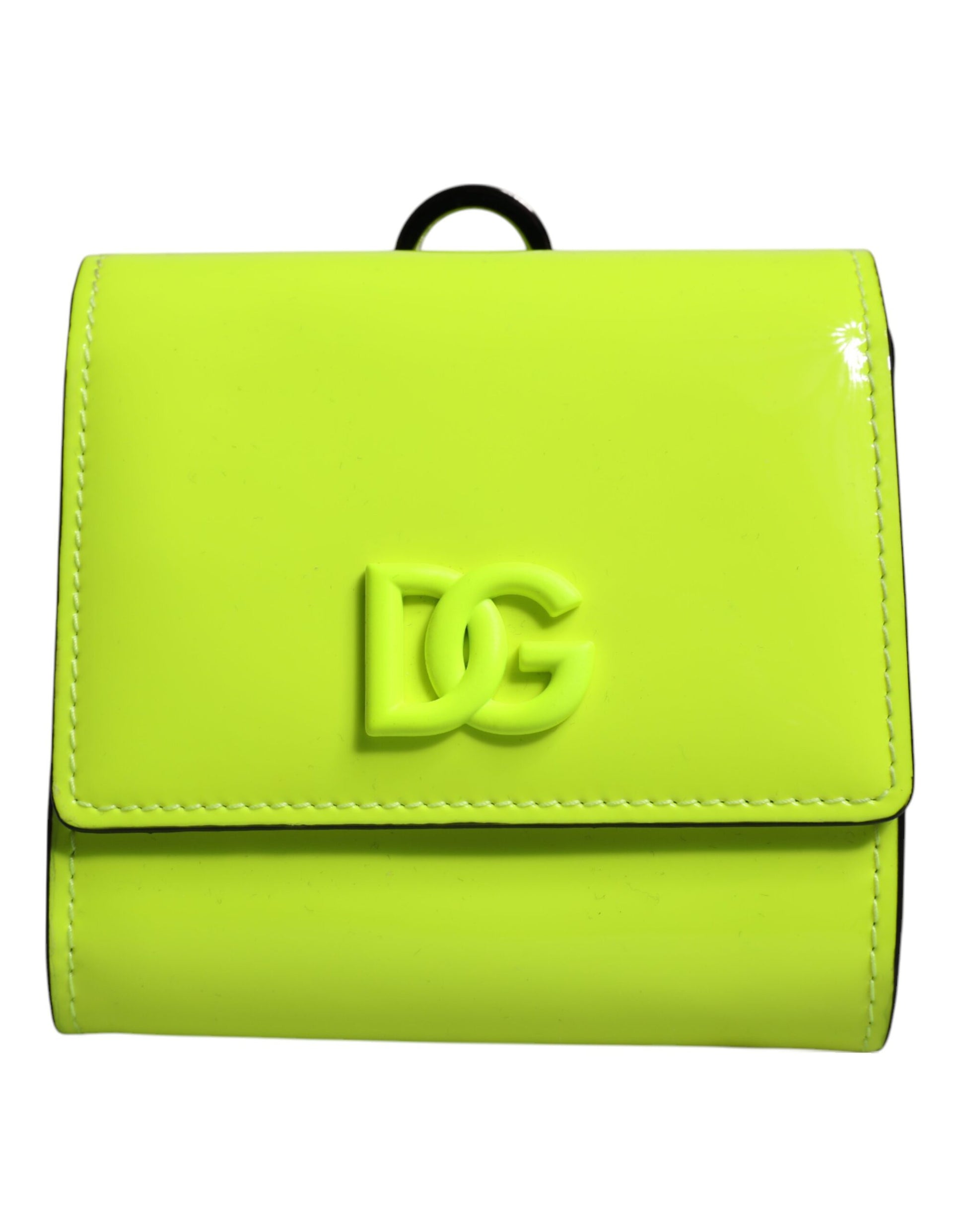 Dolce And Gabbana Card Holder Wallet Calf Leather Yellow Green Limited Edition For Everyday Luxury by Dolce & Gabbana