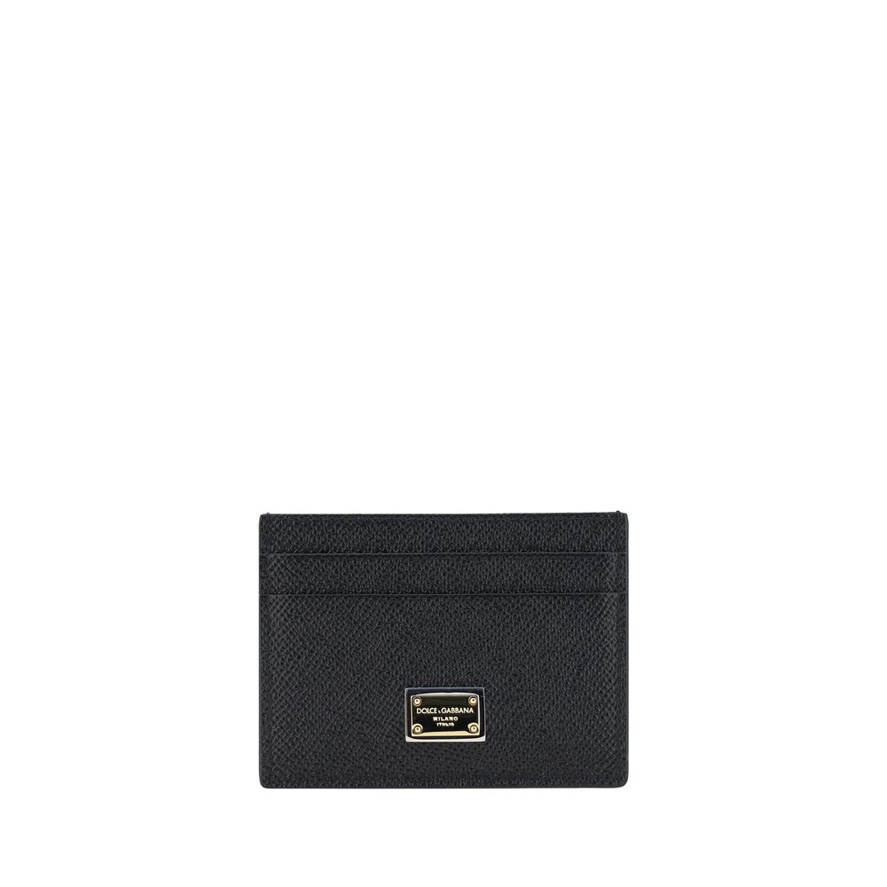 Dolce And Gabbana Calfskin Card Holder With Front And Back Card Slots And Logo Plaque by Dolce & Gabbana