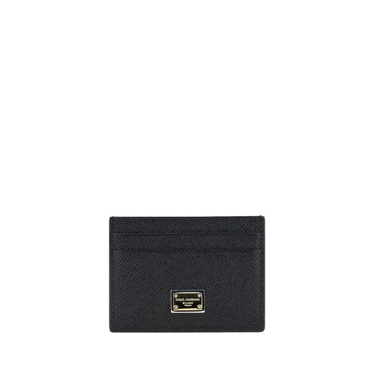 Dolce And Gabbana Calfskin Card Holder With Front And Back Card Slots And Logo Plaque by Dolce & Gabbana
