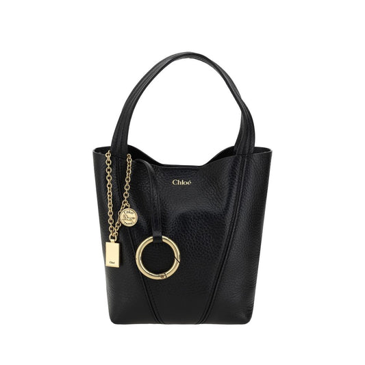 Chloé Spin Shoulder Bag Shiny Grained Leather Luxe