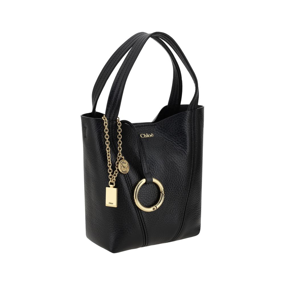Chloé Spin Shoulder Bag Shiny Grained Leather Luxe