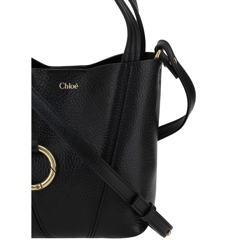 Chloé Spin Shoulder Bag Shiny Grained Leather Luxe