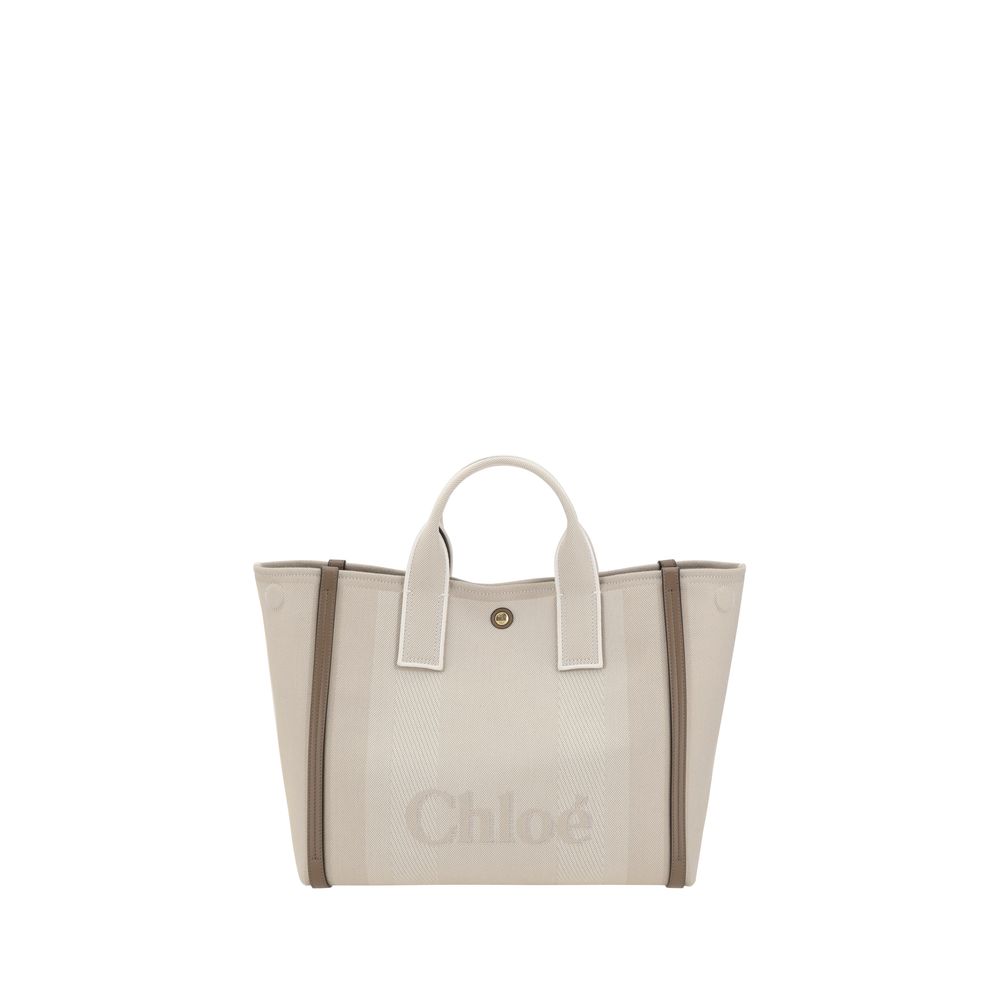Chloé Carry Handbag Cotton Leather Trim Elite